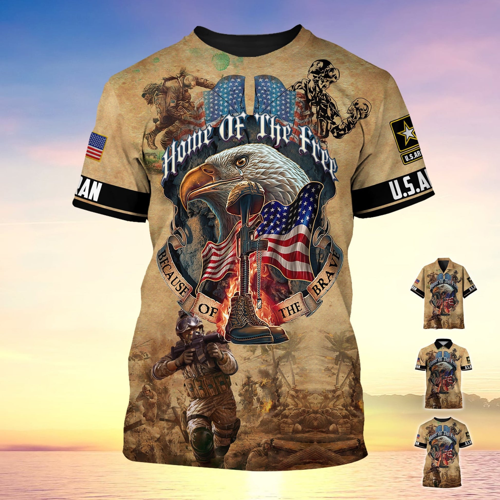 Premium Home Of The Free Because Of The Brave Polo Shirt PVC280305