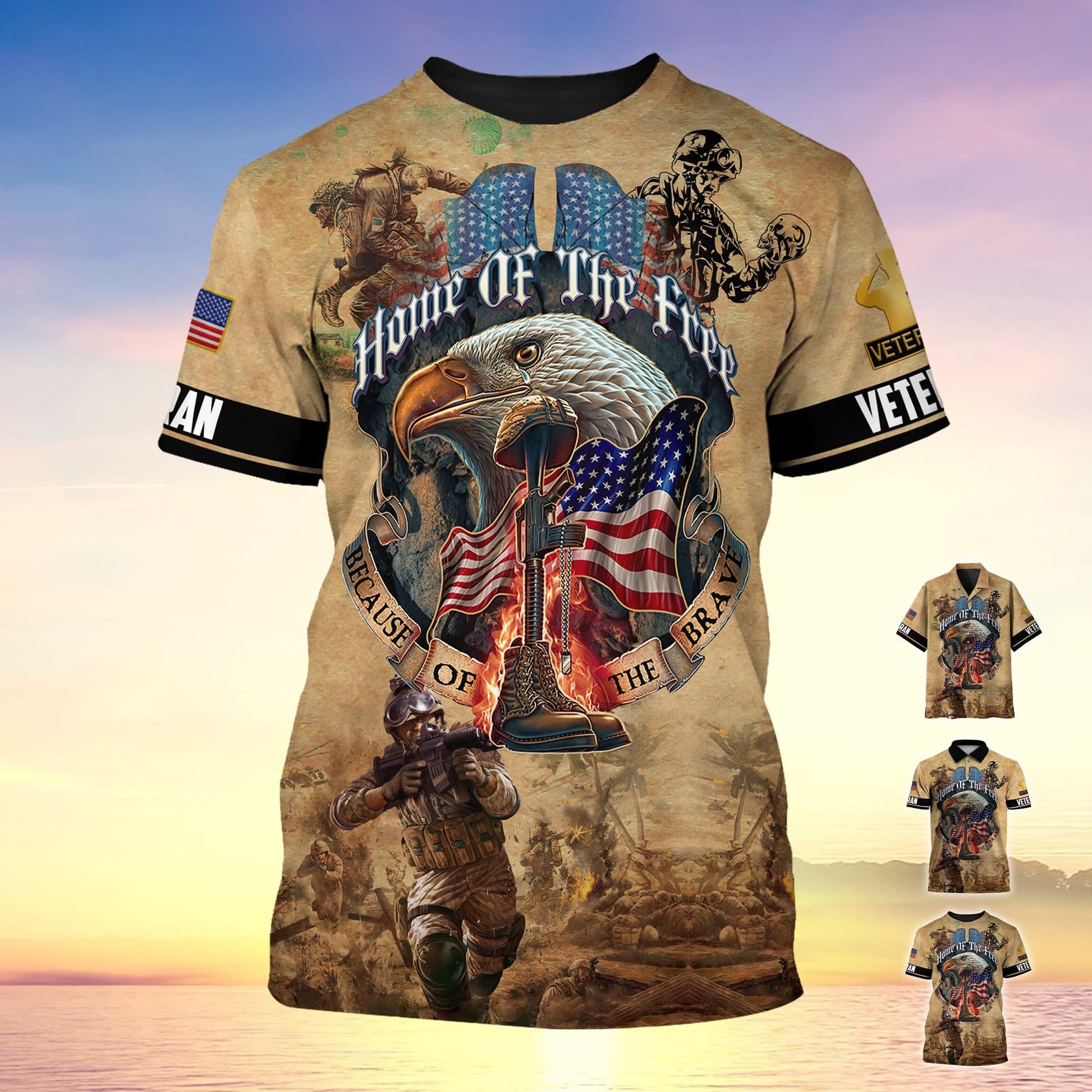 Premium Home Of The Free Because Of The Brave Polo Shirt PVC280305