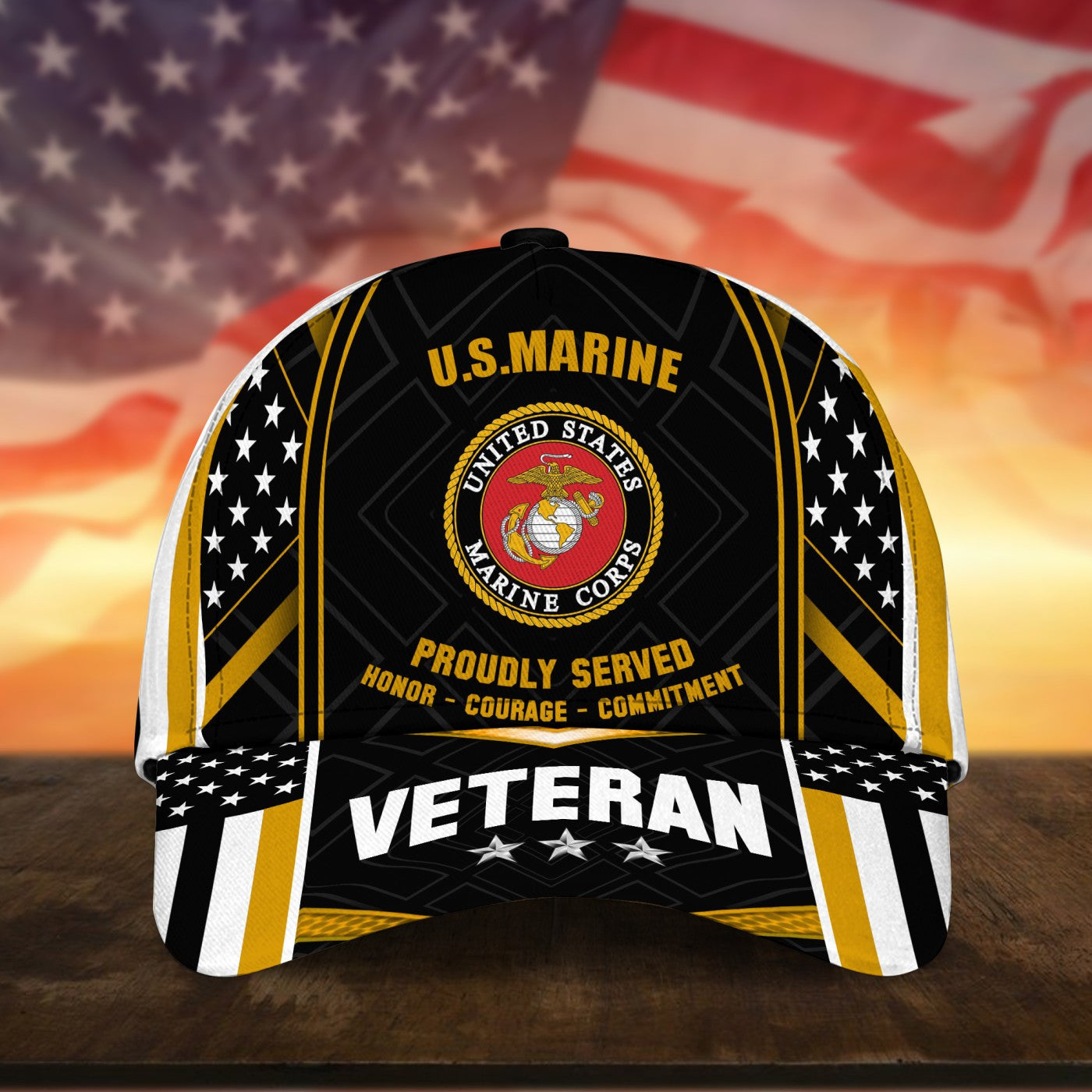 Premium U.S Multiple Service Veteran 3D Cap PVC260403