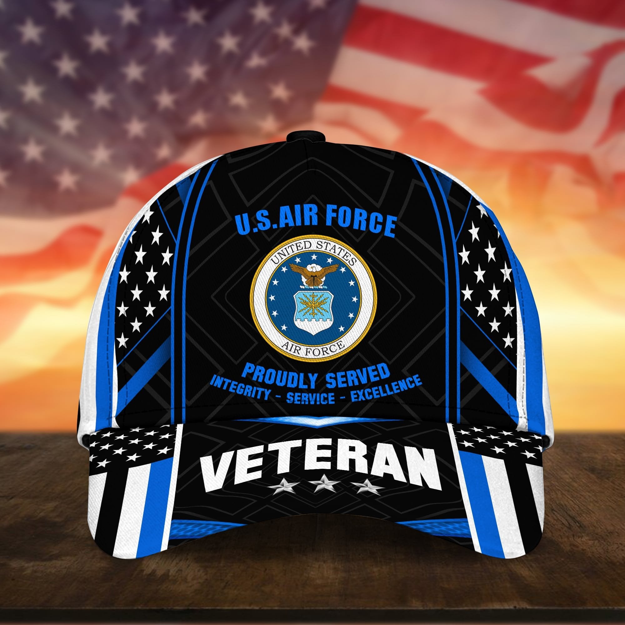 Premium U.S Multiple Service Veteran 3D Cap PVC260403