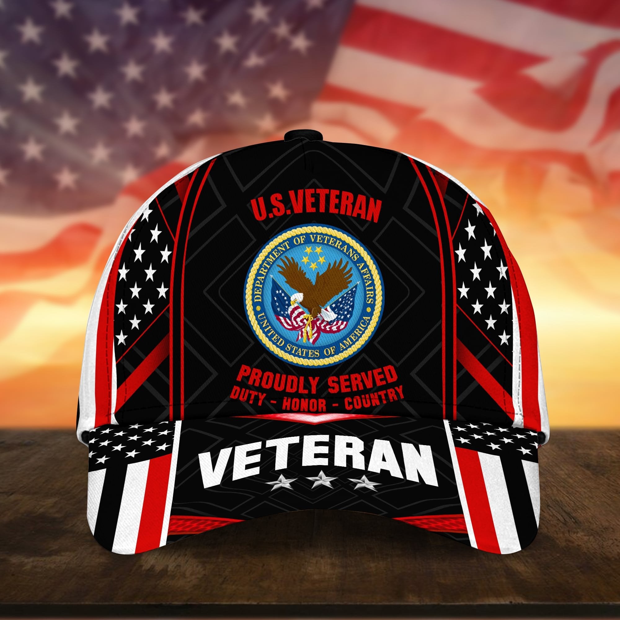 Premium U.S Multiple Service Veteran 3D Cap PVC260403