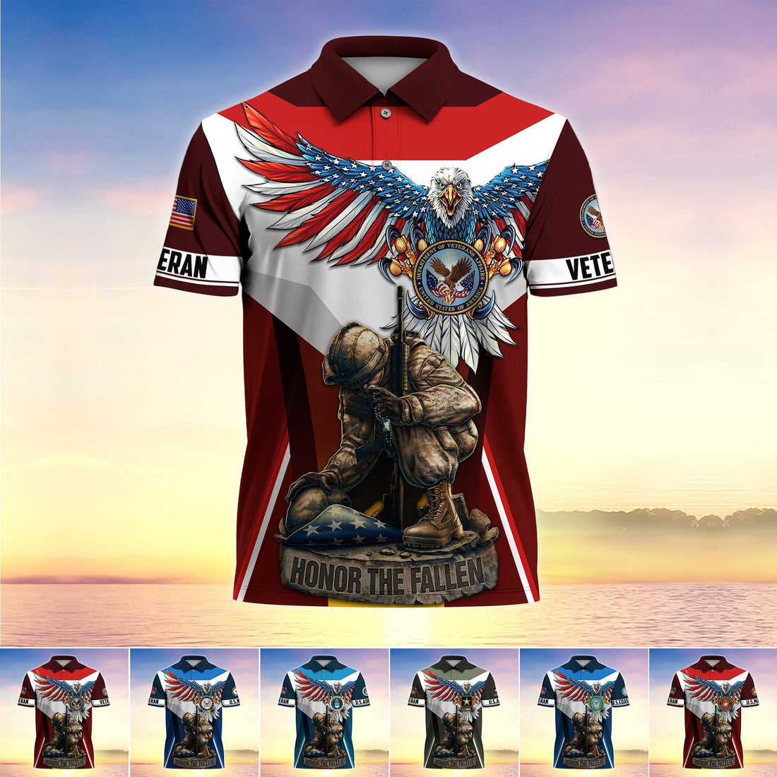 Premium U.S Multiple Service Veteran Polo Shirt PVC120303