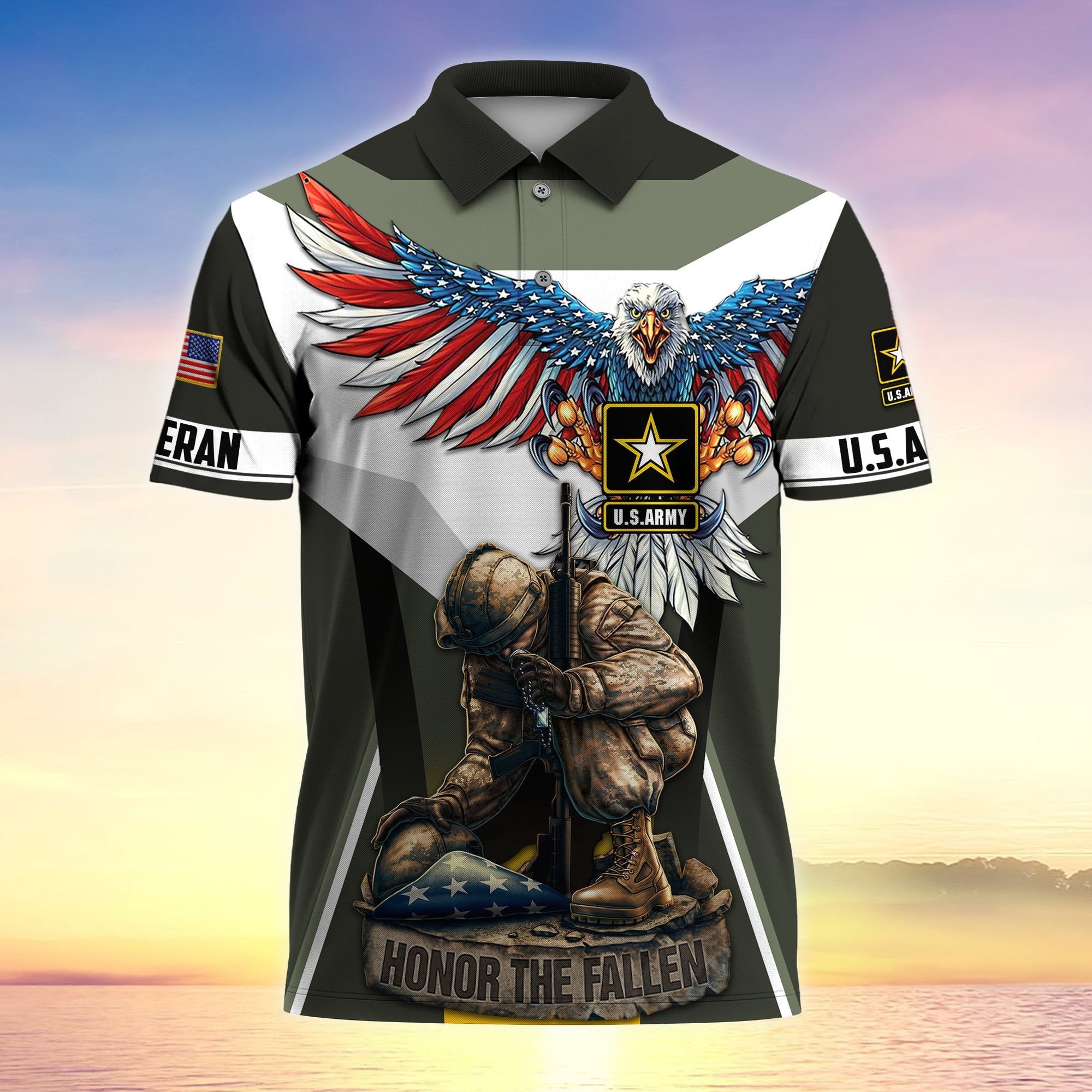 Premium U.S Multiple Service Veteran Polo Shirt PVC120303