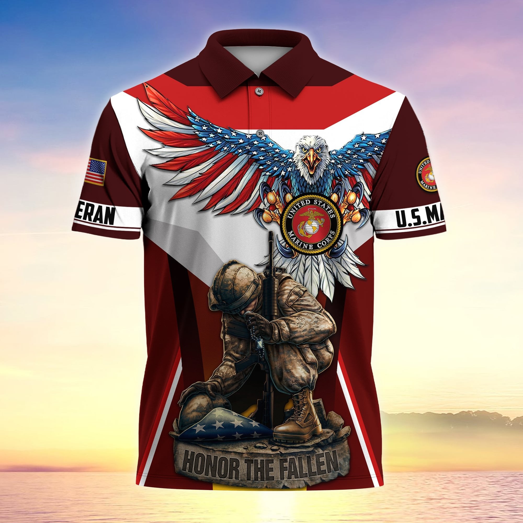 Premium U.S Multiple Service Veteran Polo Shirt PVC120303