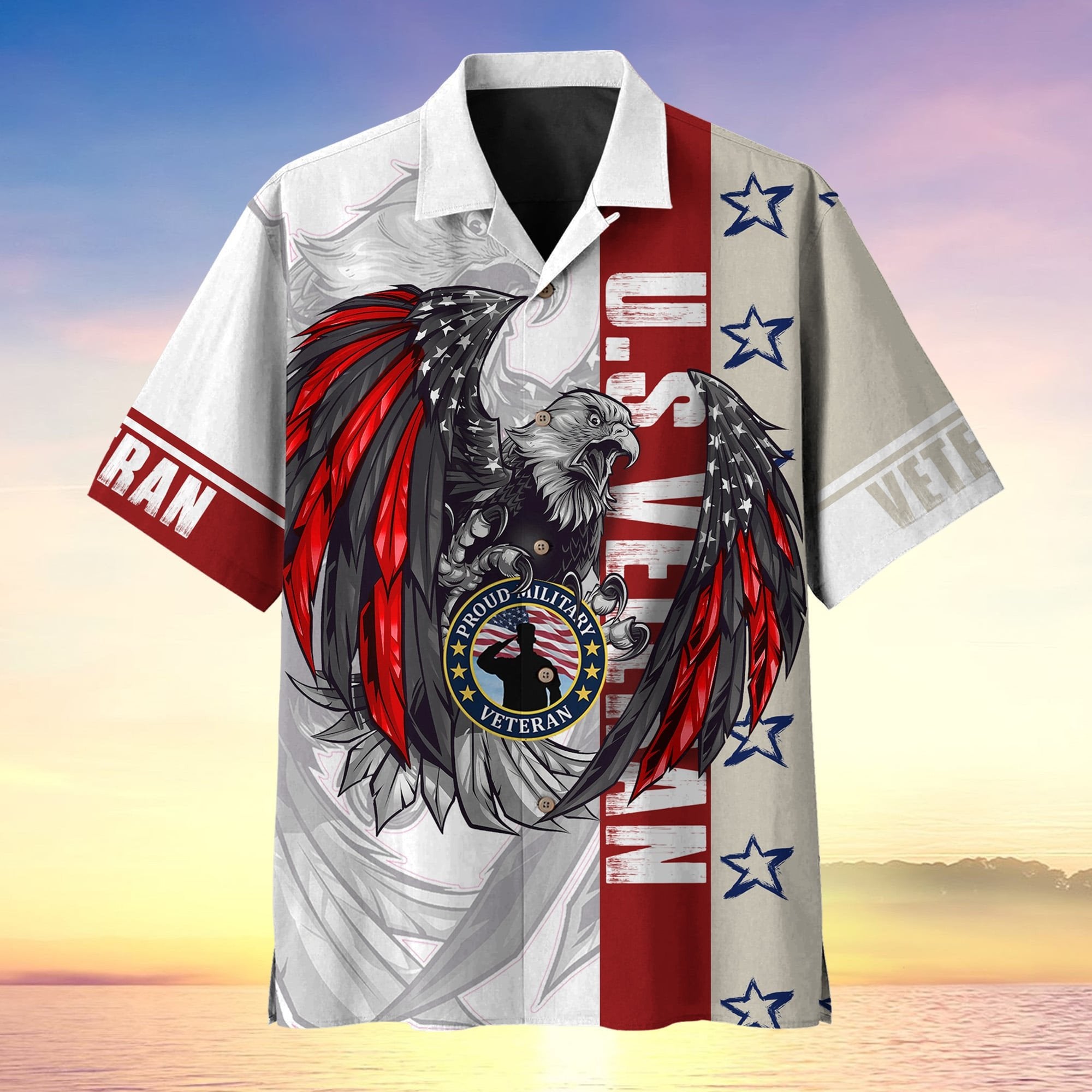 Colored Feather Eagle Multiservice US Veteran Hawaii Shirt MH170601