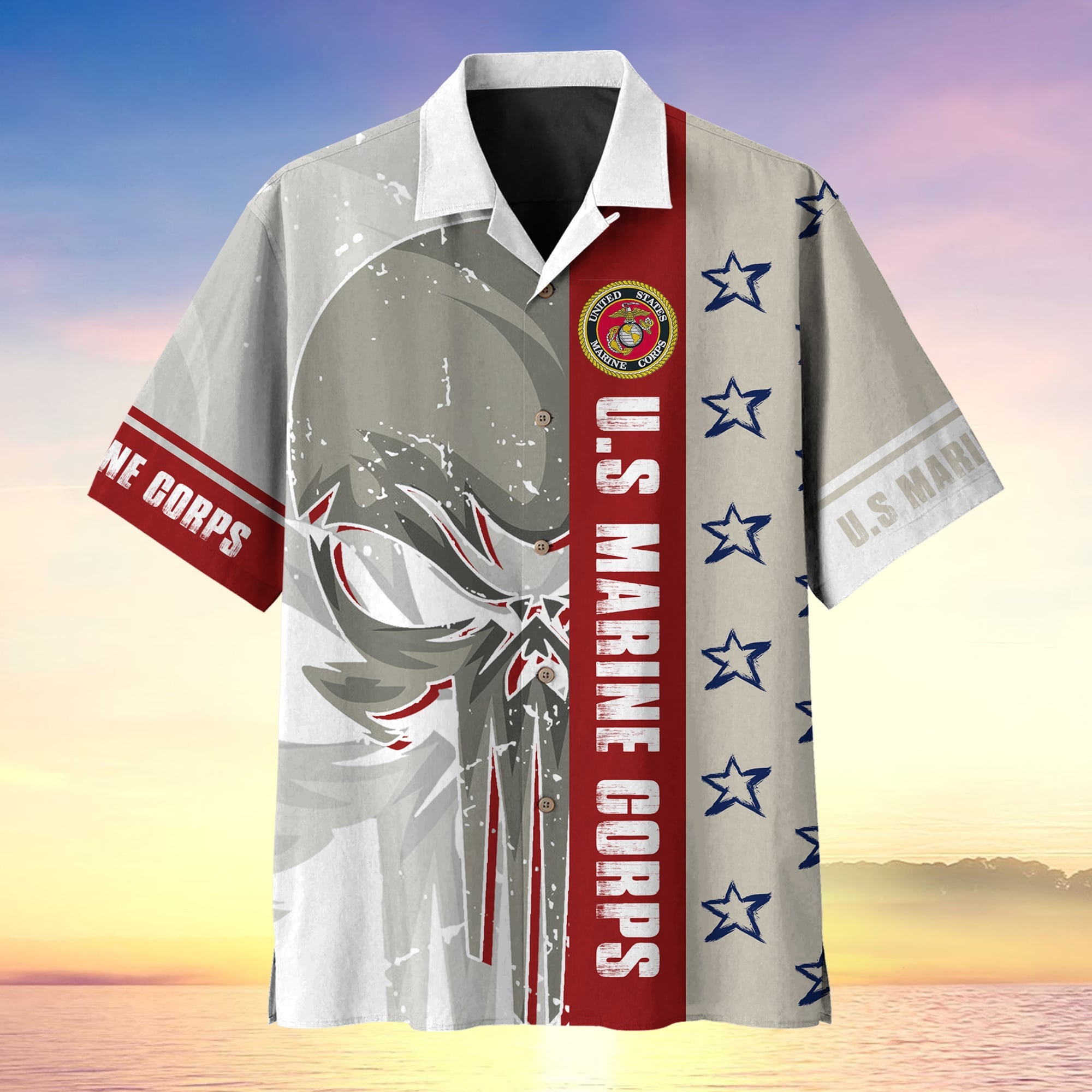 Skull Multiservice US Veteran Hawaii Shirt MH100603