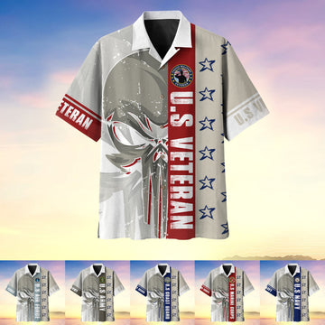 Skull Multiservice US Veteran Hawaii Shirt MH100603