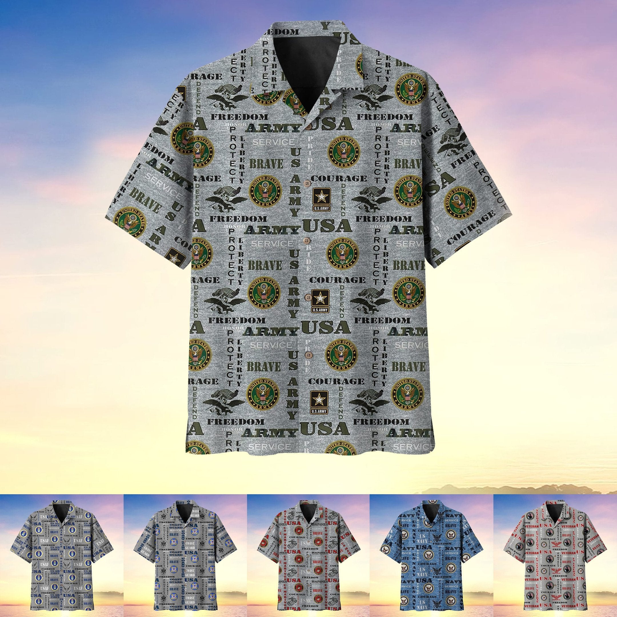 Freedom Honor Protect US Veteran Mutiservice Hawaii Shirt MH150606