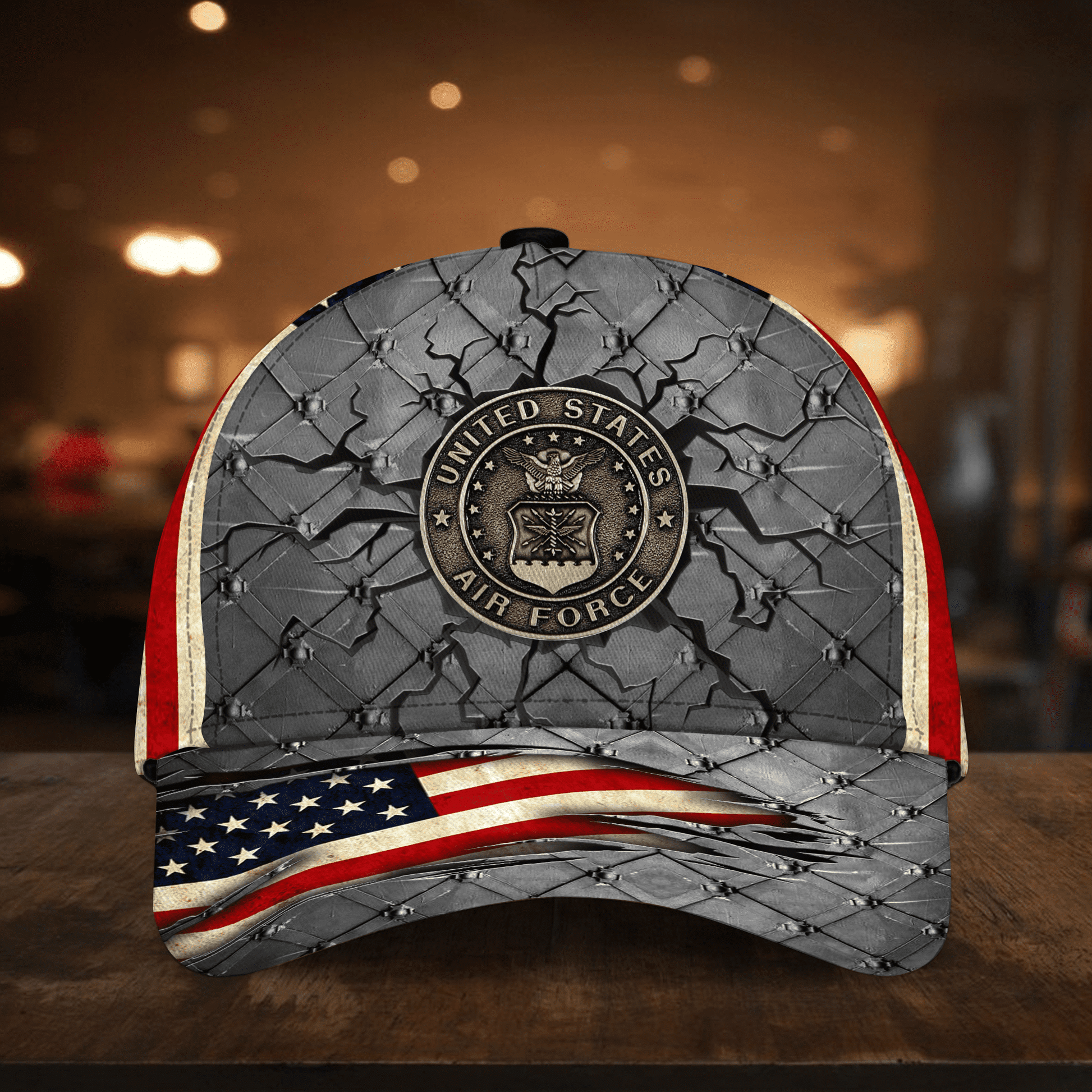 Premium U.S Veteran 3D Cap Flag USA Printed PVC240602