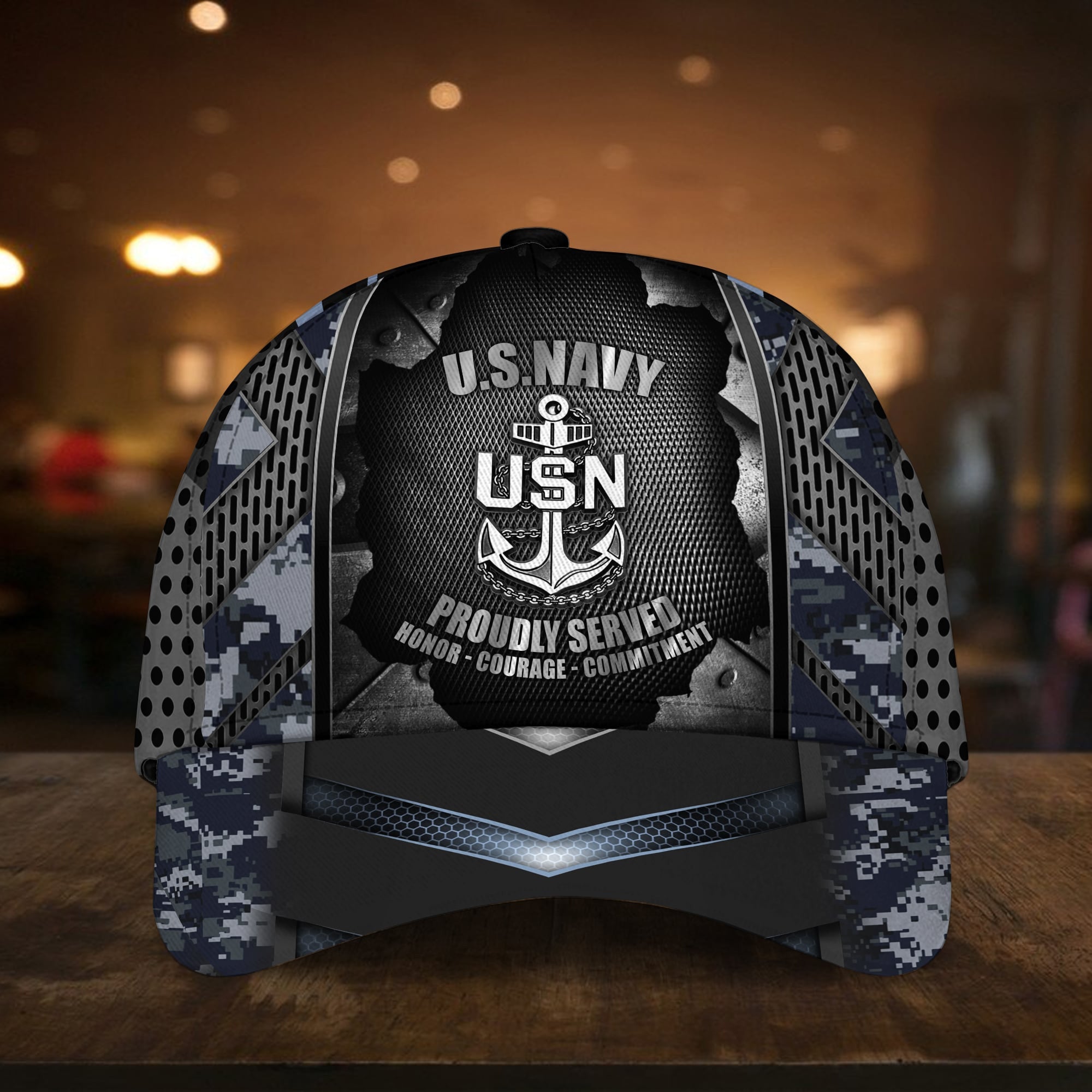 Camo Soldiers Multiservice U.S Veteran Cap PVC270603