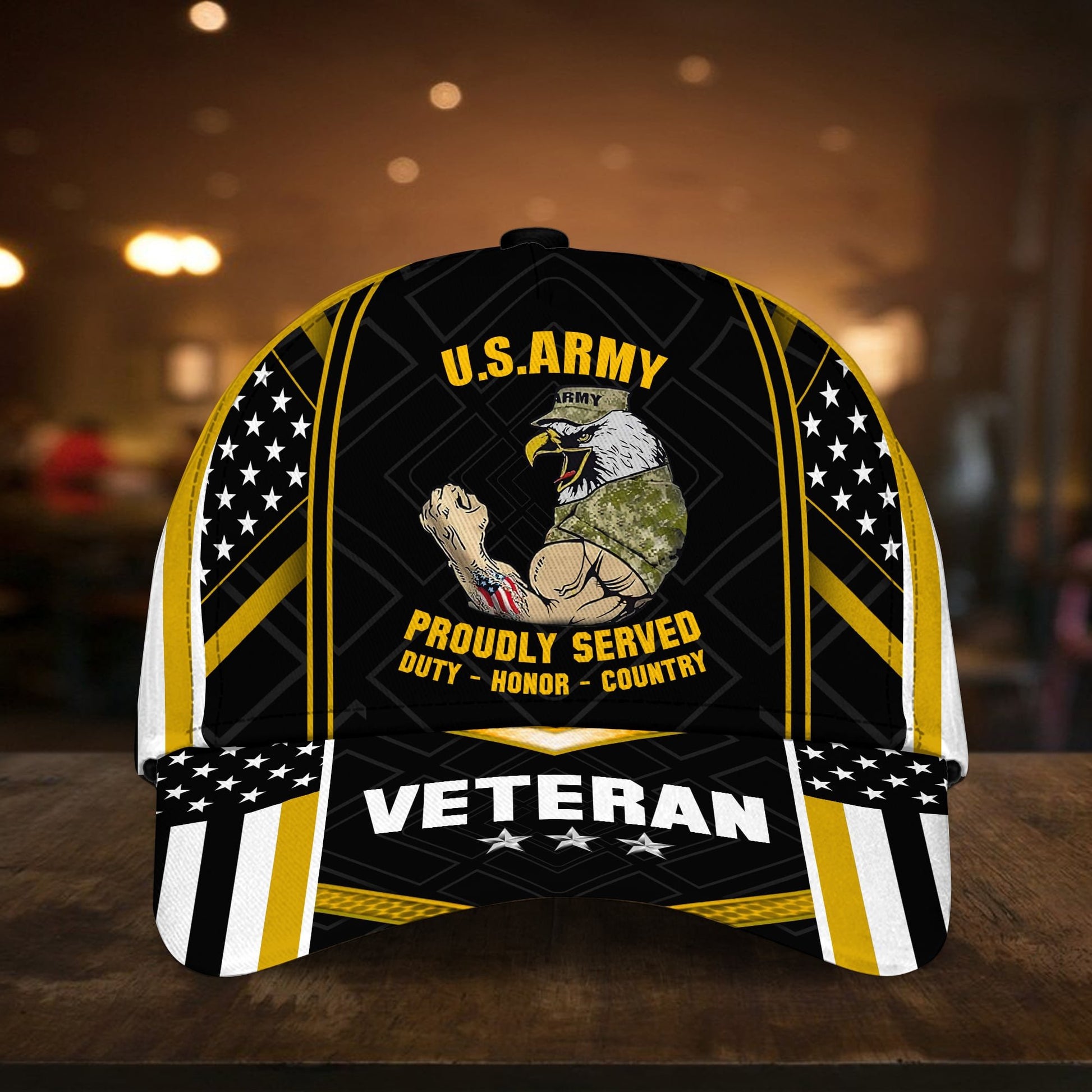 US Veteran Proudly Served Multiservice Cap PVC010703