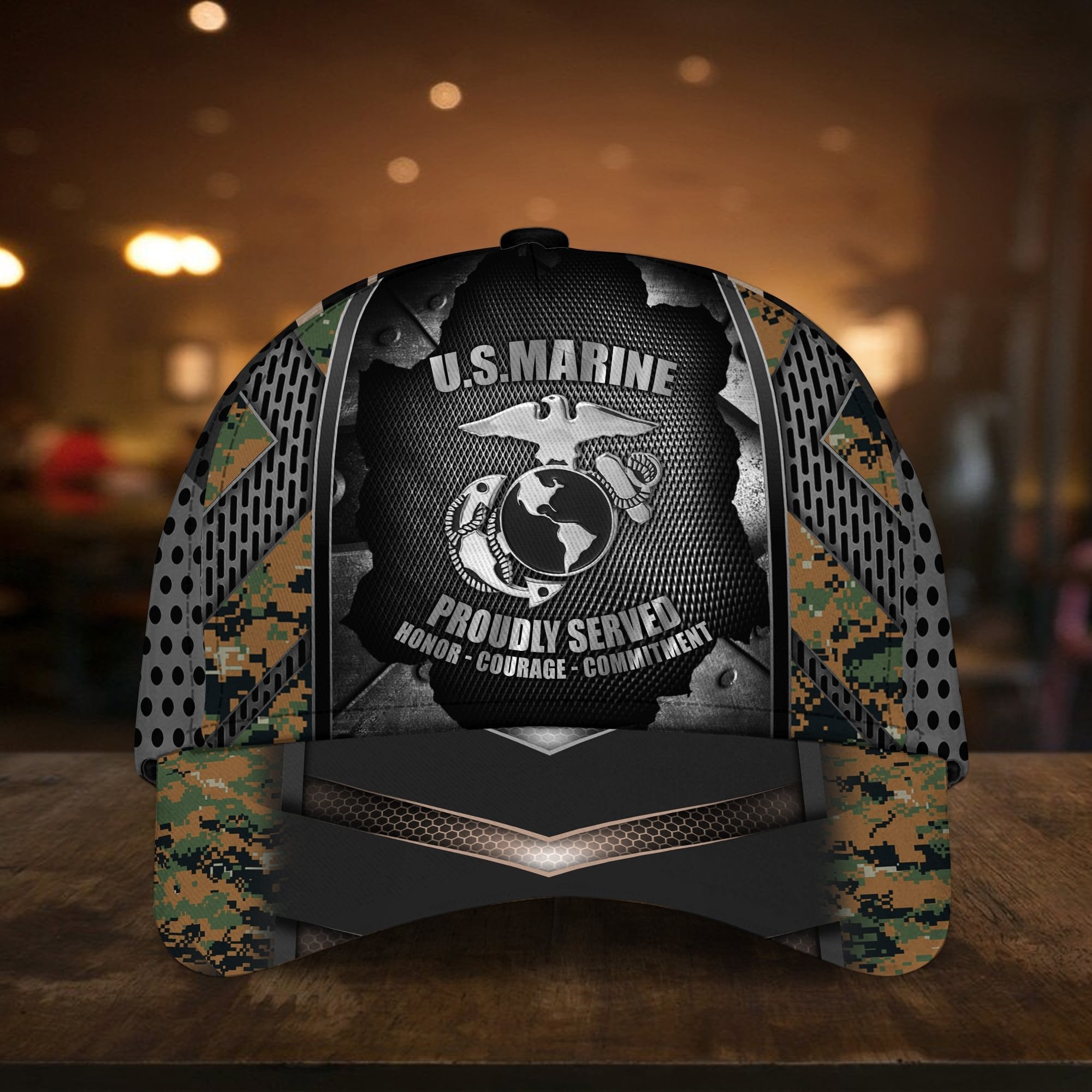 Camo Soldiers Multiservice U.S Veteran Cap PVC270603