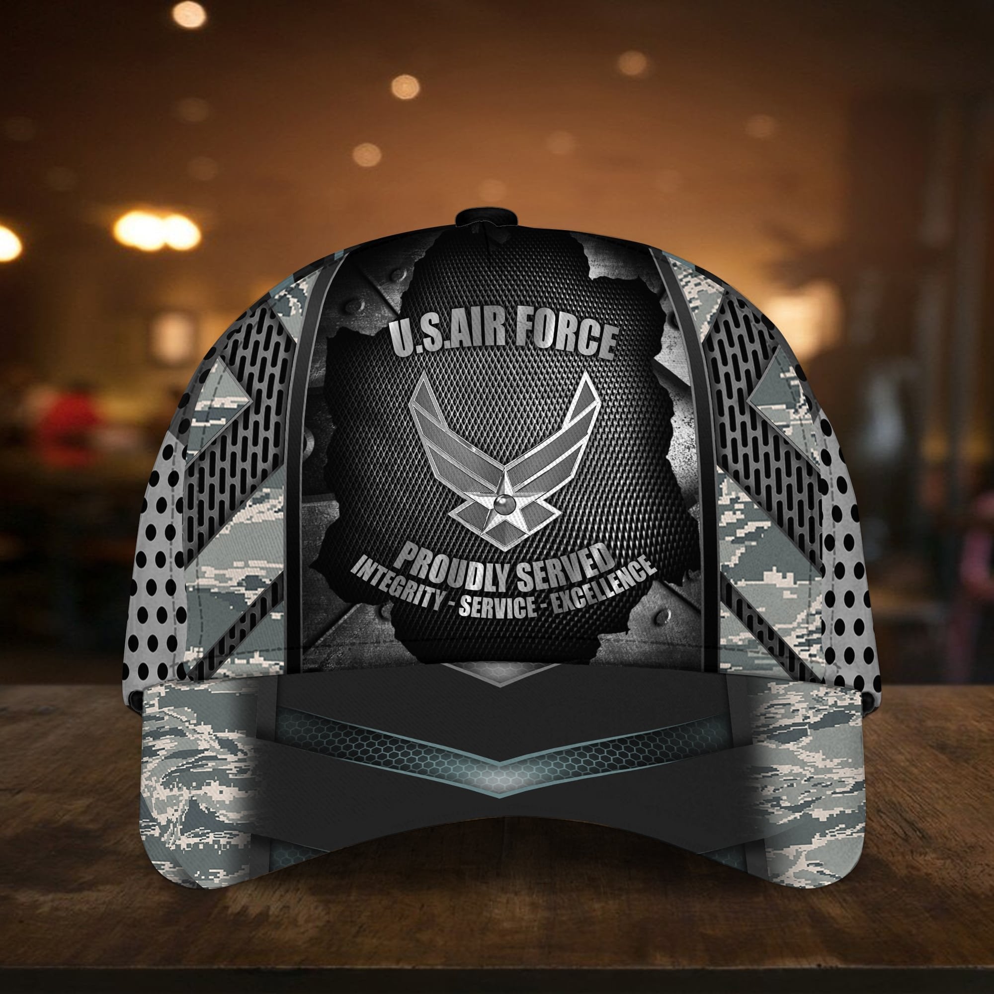 Camo Soldiers Multiservice U.S Veteran Cap PVC270603