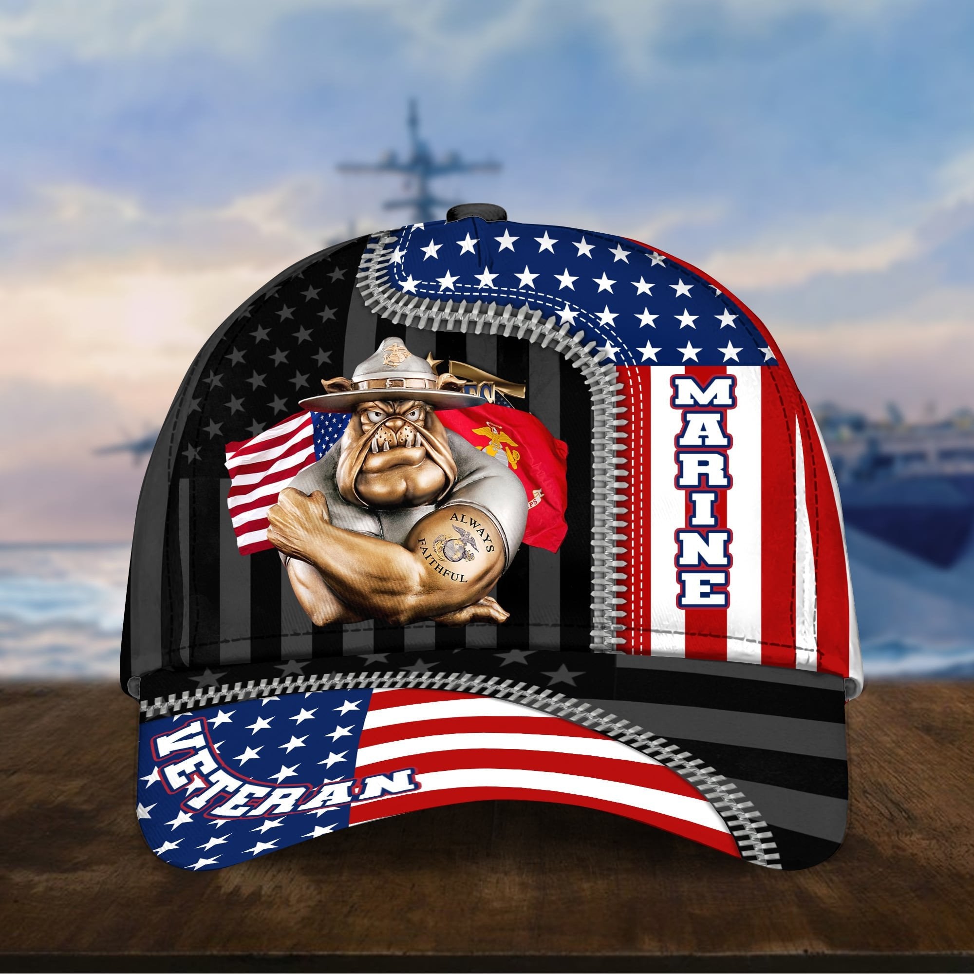 US Veteran Proudly Served Multiservice Cap PVC010805
