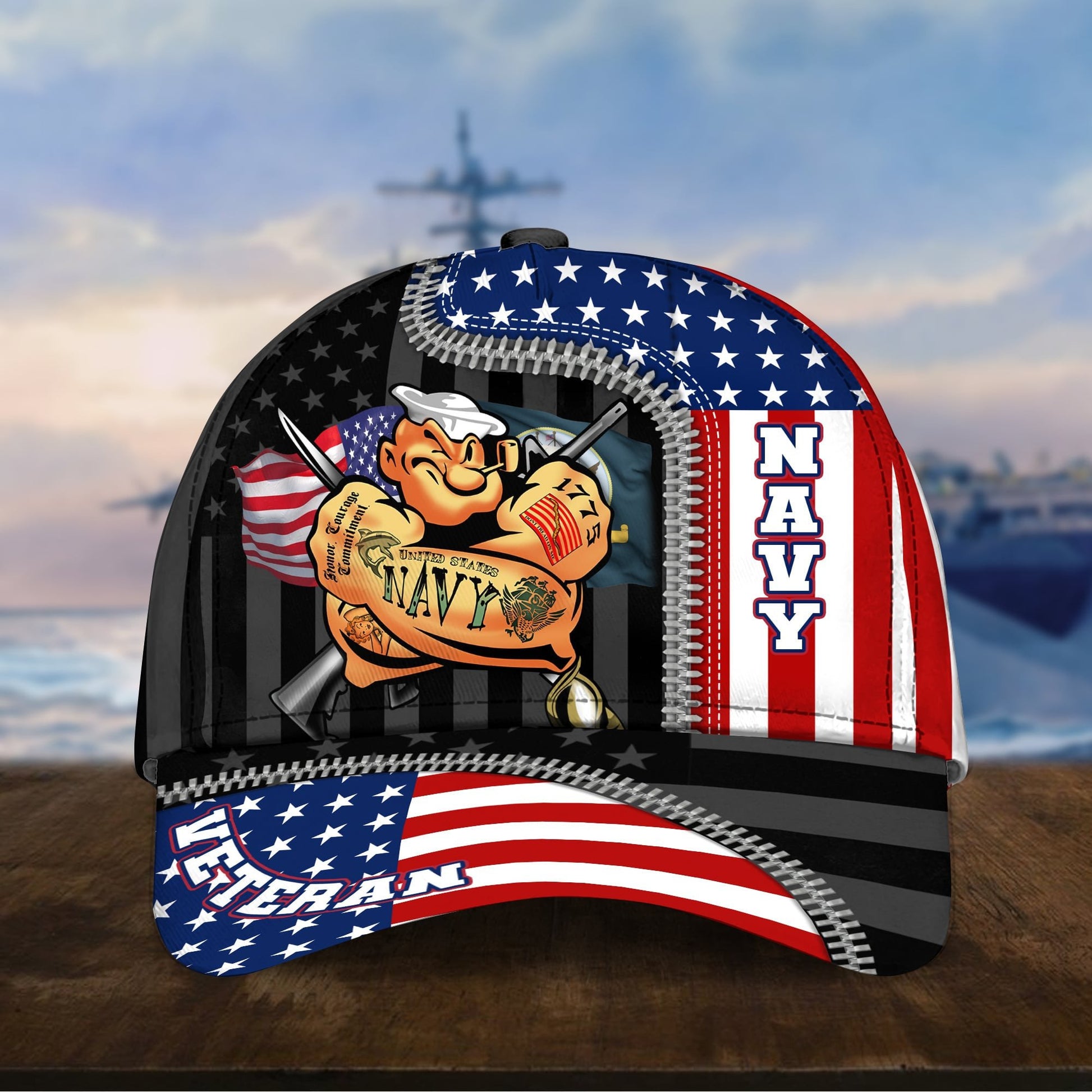 US Veteran Proudly Served Multiservice Cap PVC010805