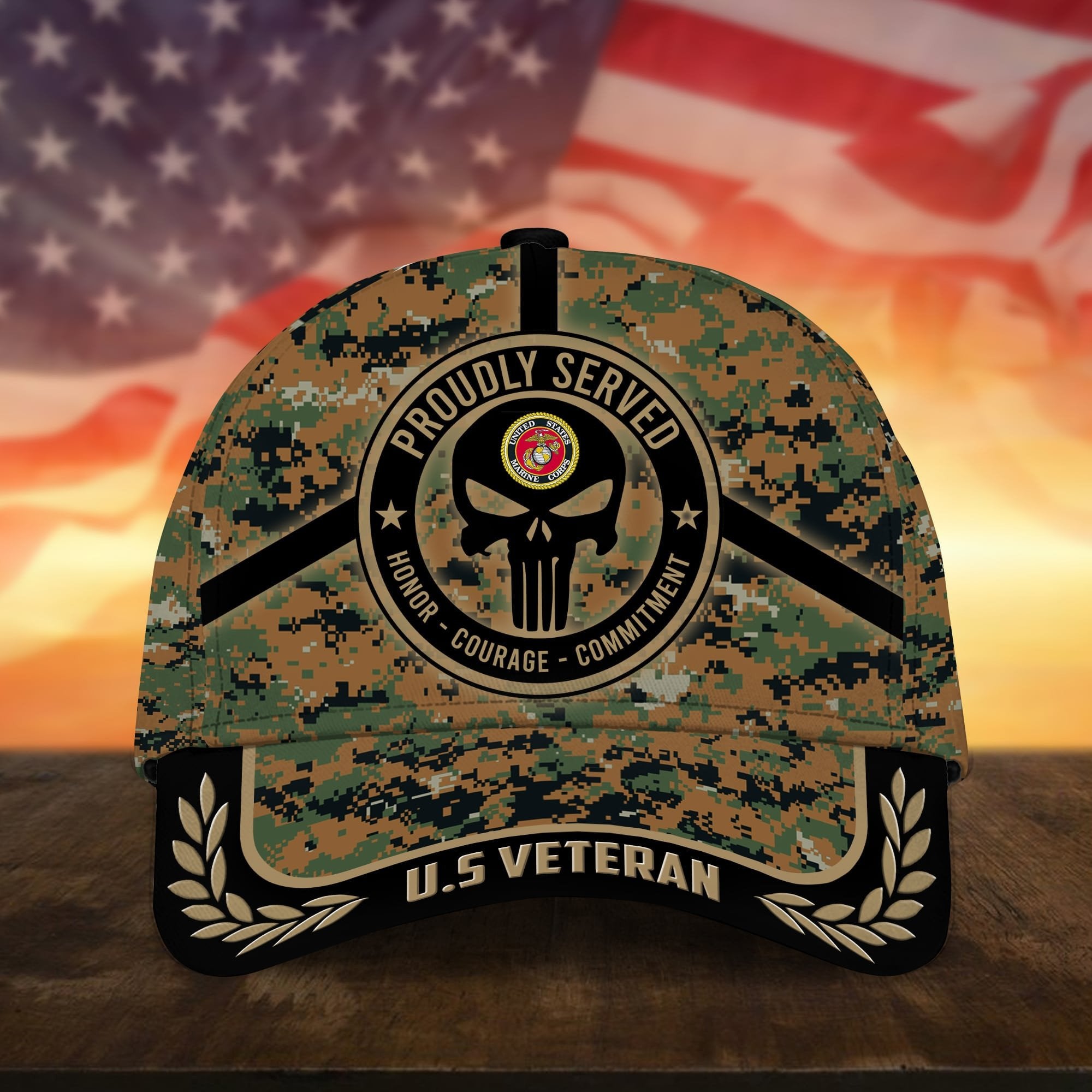 Badass Puniskull Multiservice U.S Veteran Cap NPVC150503