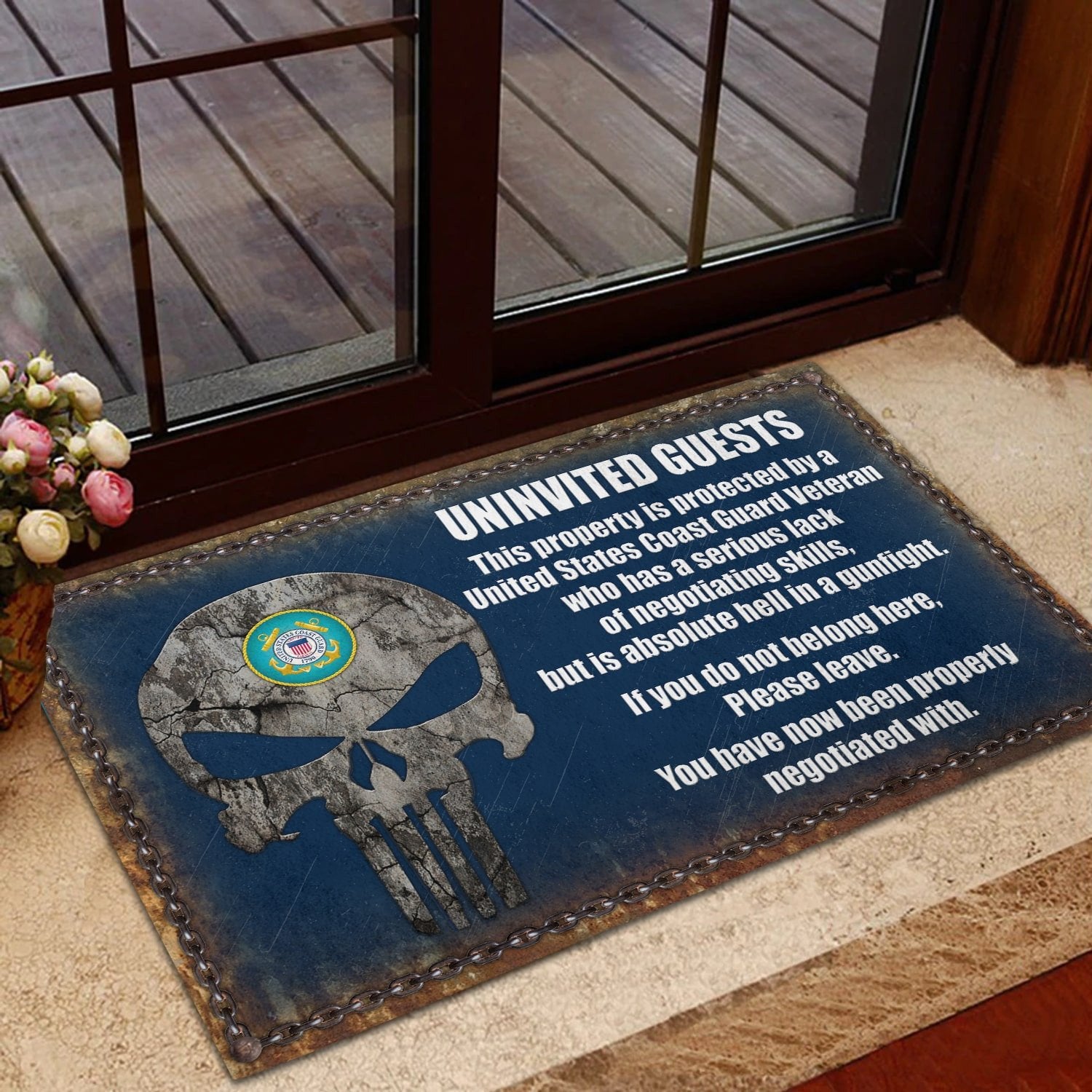 Unique US Multiple Service Veteran Doormat PVC190703