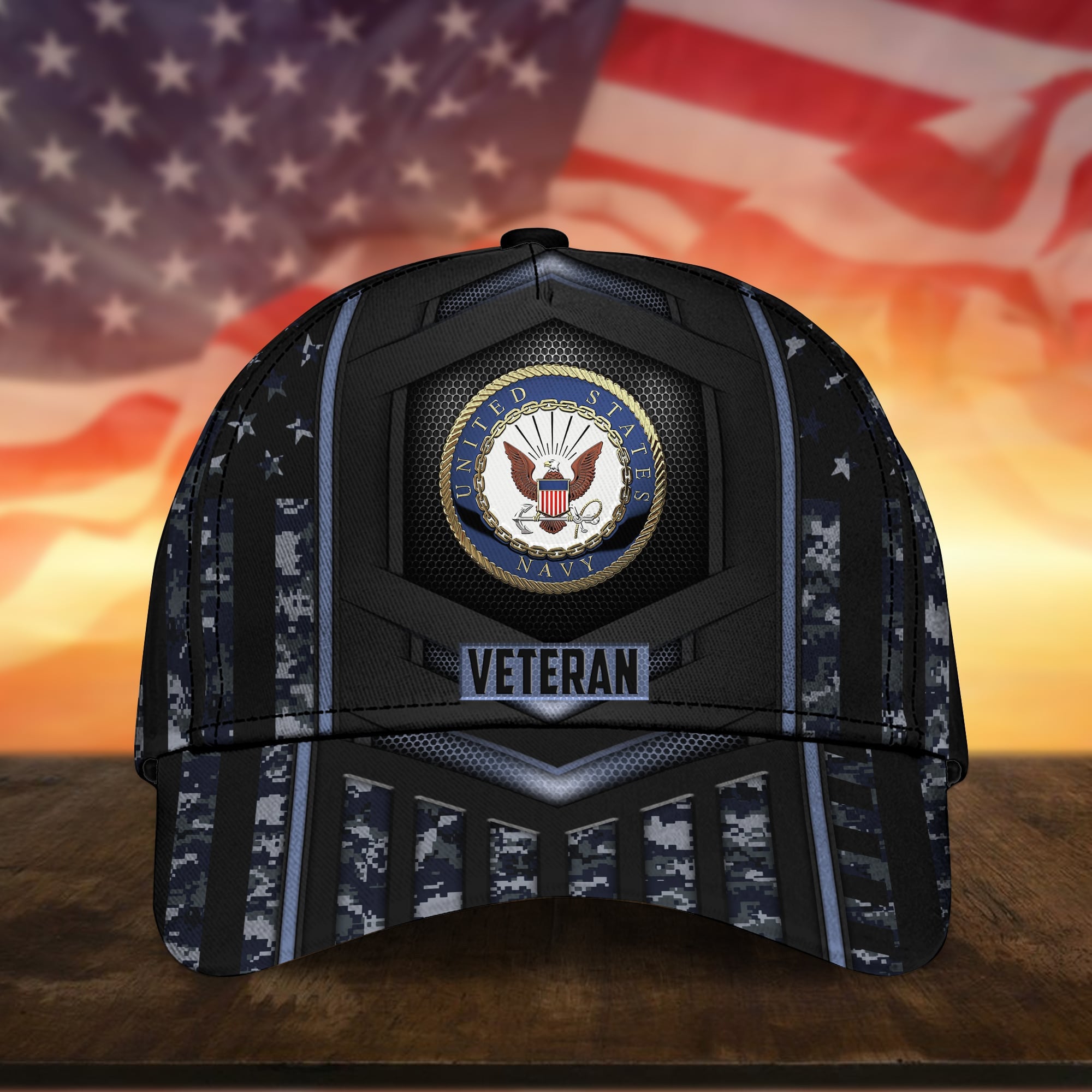 Premium Camo Soldiers Multiservice U.S Veteran Cap NPVC070701