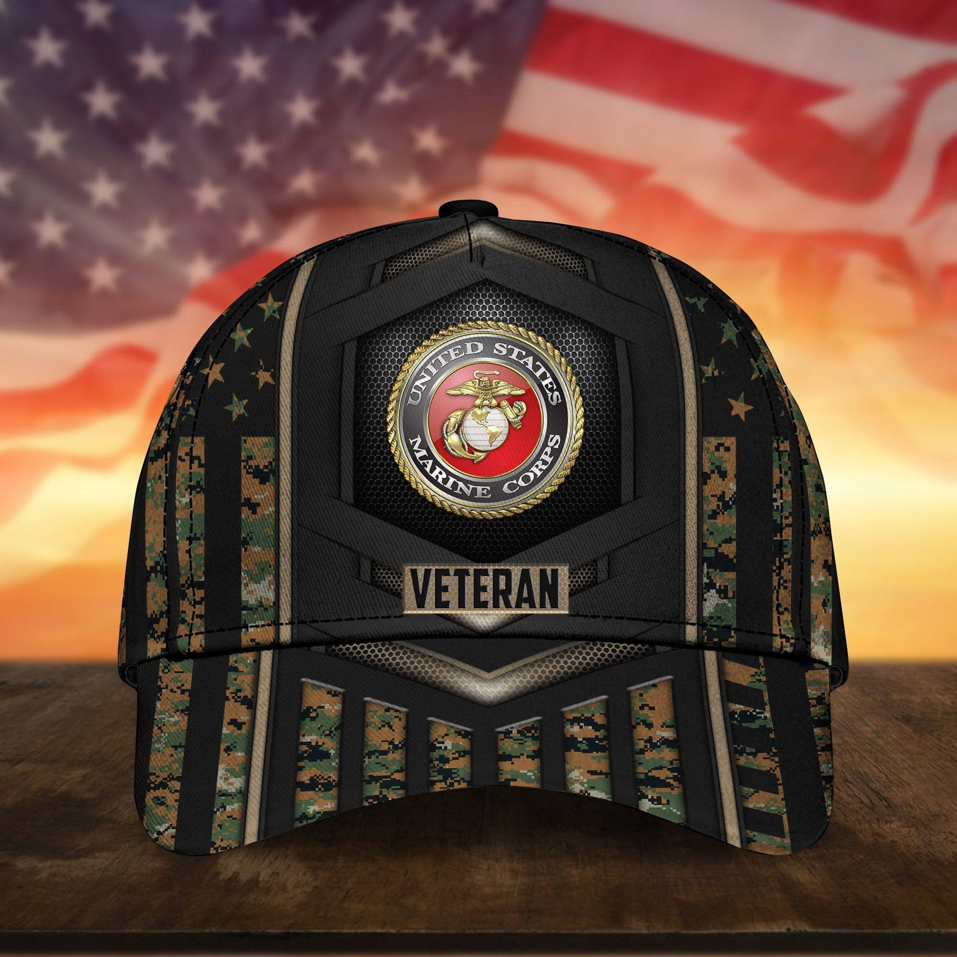 Premium Camo Soldiers Multiservice U.S Veteran Cap NPVC070701