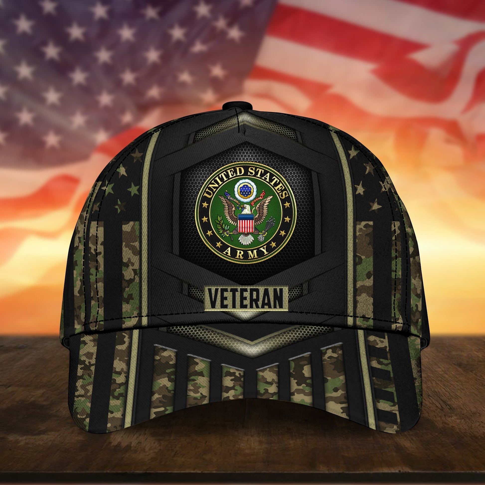Premium Camo Soldiers Multiservice U.S Veteran Cap NPVC070701