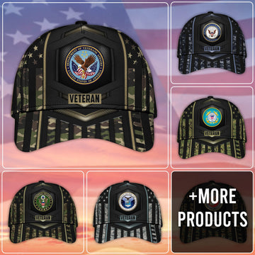 Premium Camo Soldiers Multiservice U.S Veteran Cap NPVC070701