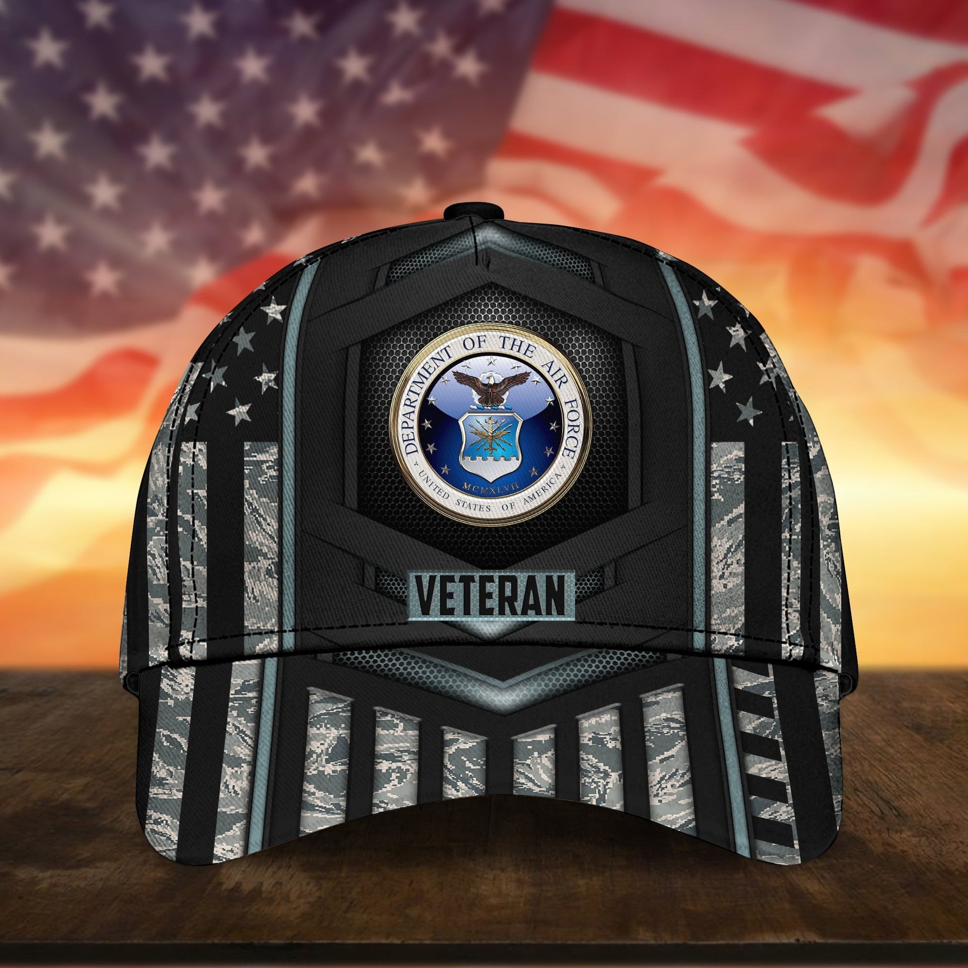 Premium Camo Soldiers Multiservice U.S Veteran Cap NPVC070701