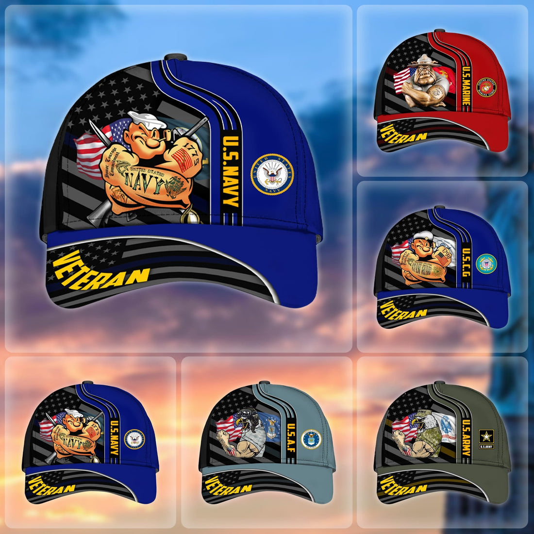Premium Proud To Be A US Veteran Cap NPVC080903