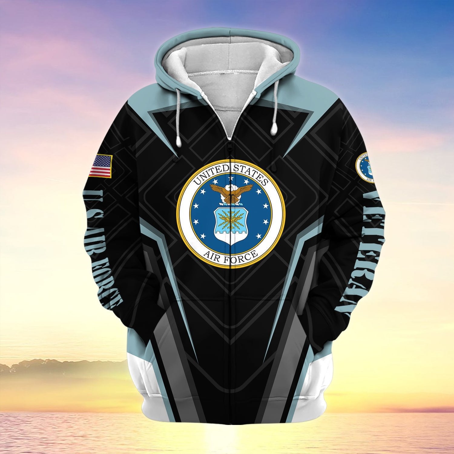 US Veteran Proudly Served Multiservice Zip Hoodie NPVC220801