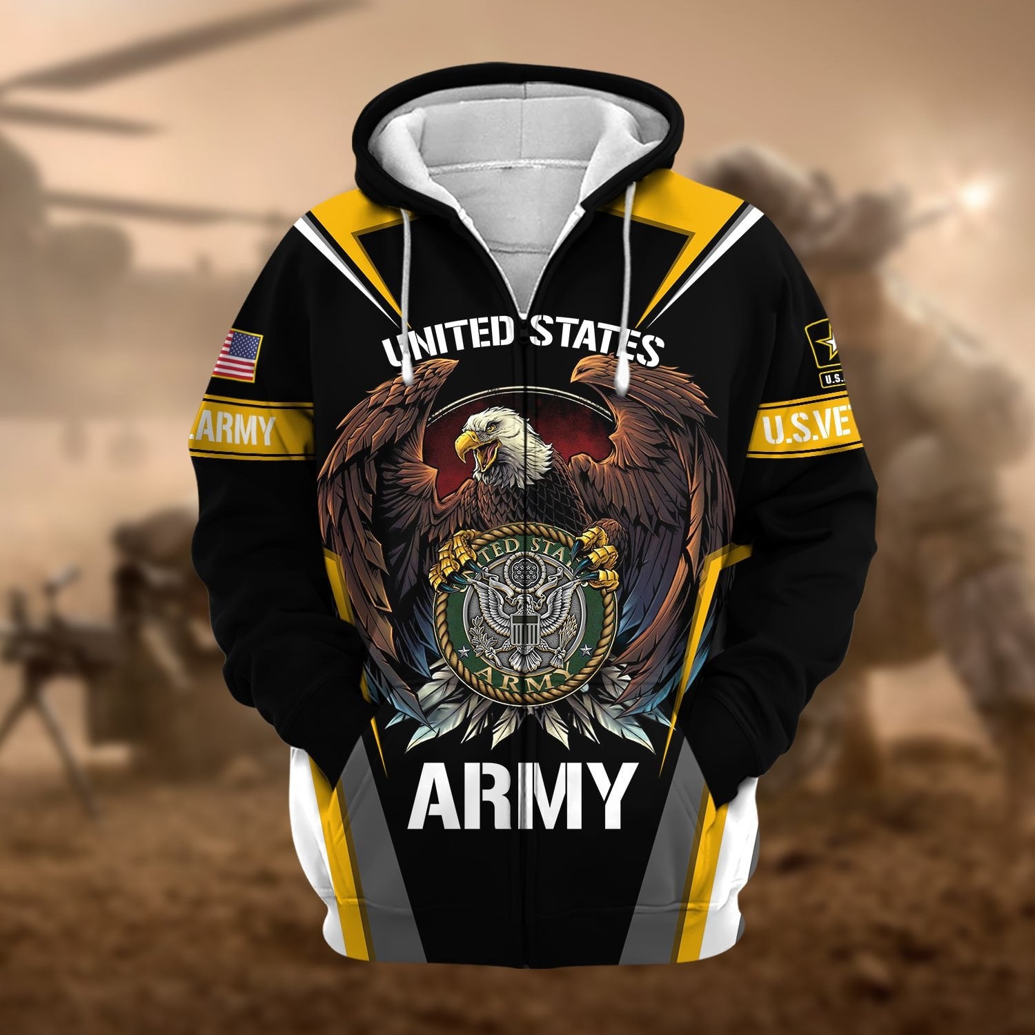 Premium Honoring All Who Served US Veteran Zip Hoodie NPVC200901