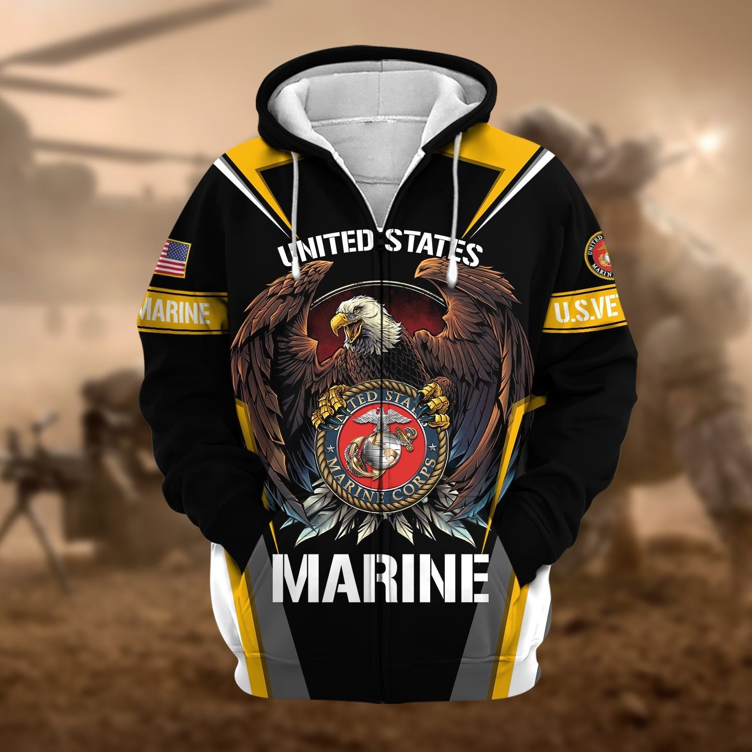 Premium Honoring All Who Served US Veteran Zip Hoodie NPVC200901