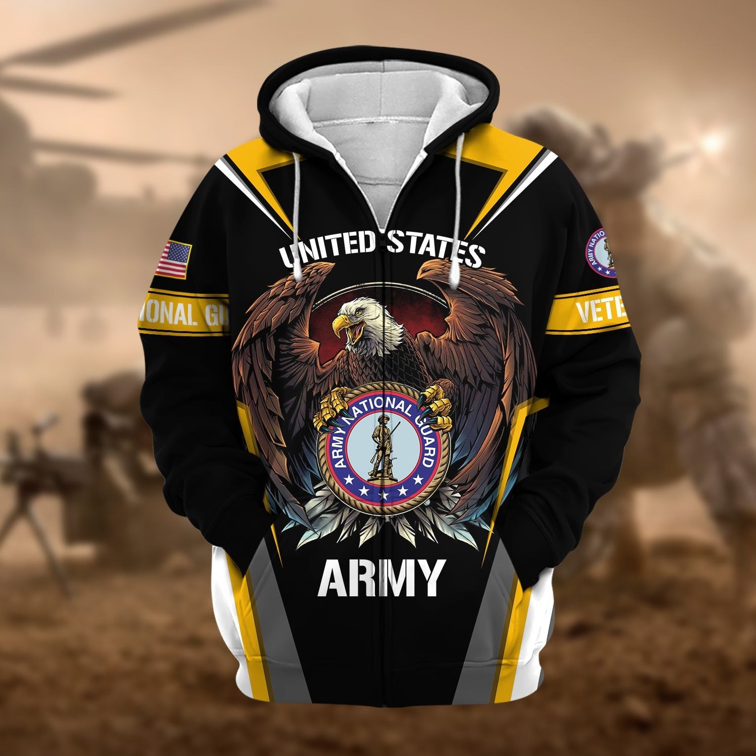Premium Honoring All Who Served US Veteran Zip Hoodie NPVC200901