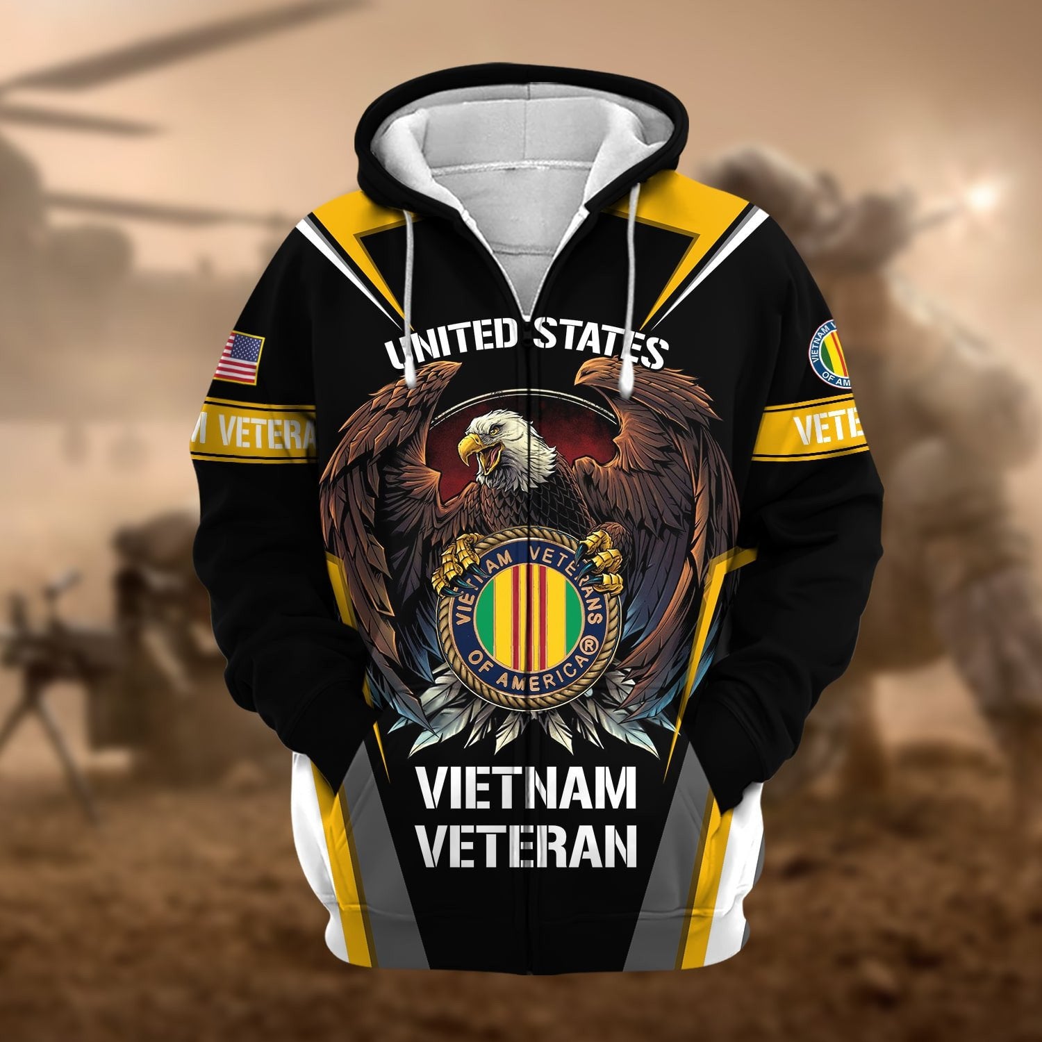 Premium Honoring All Who Served US Veteran Zip Hoodie NPVC200901