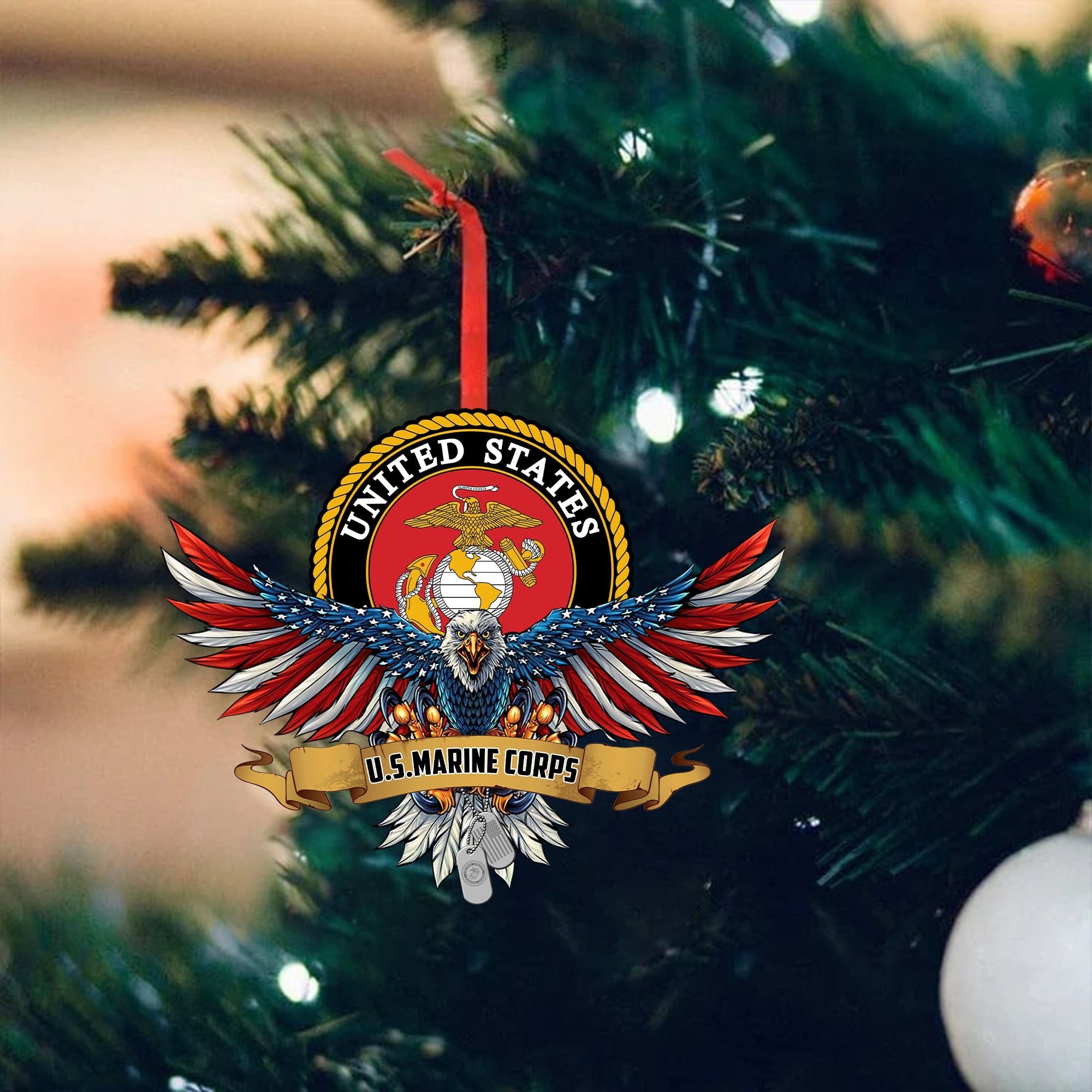 Unique Eagle US Veteran Ornament NPVC071002