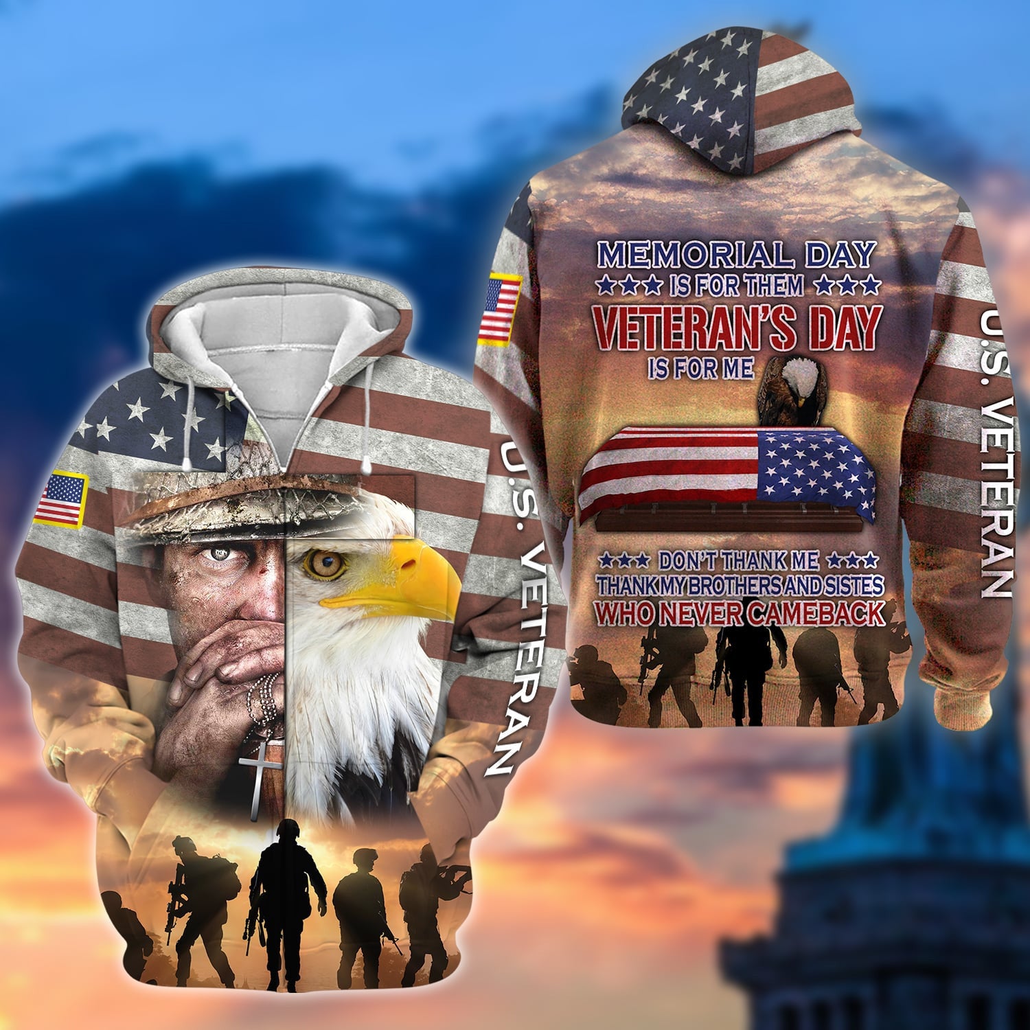 Premium Veteran's Day Is For Me US Veteran Zip Hoodie NPVC261001