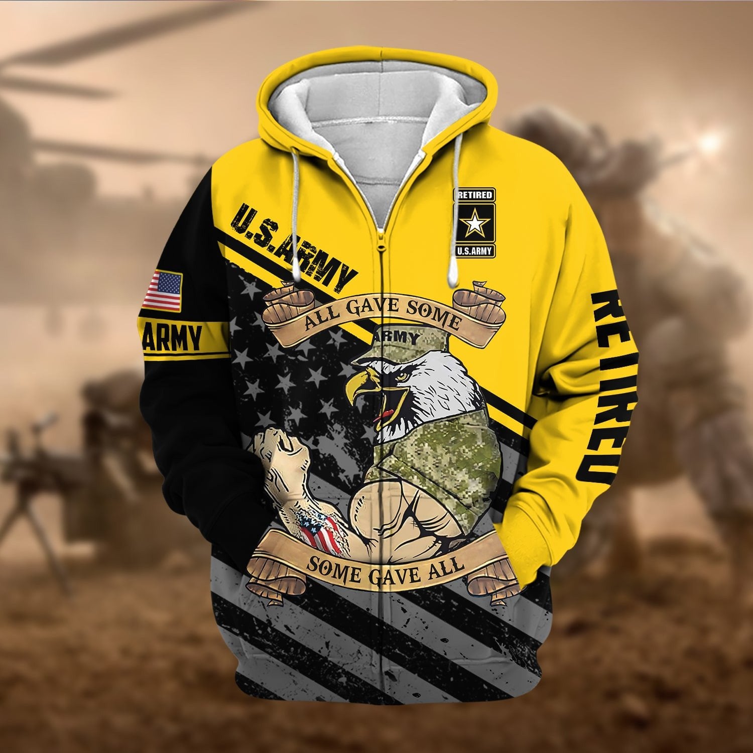 Premium US Retired Zip Hoodie NPVC111110