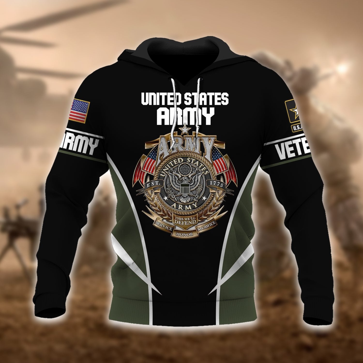 Premium Multiple US Military Services Veteran Hoodie NPVC221101