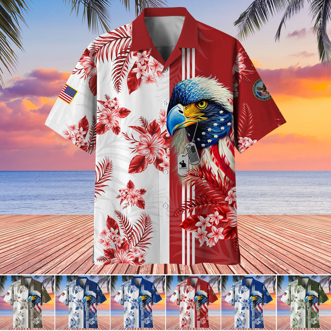 Premium Eagle US Veteran Hawaii Shirt NPVC150601