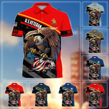 Premium Eagle US Veteran Polo Shirt NPVC060301