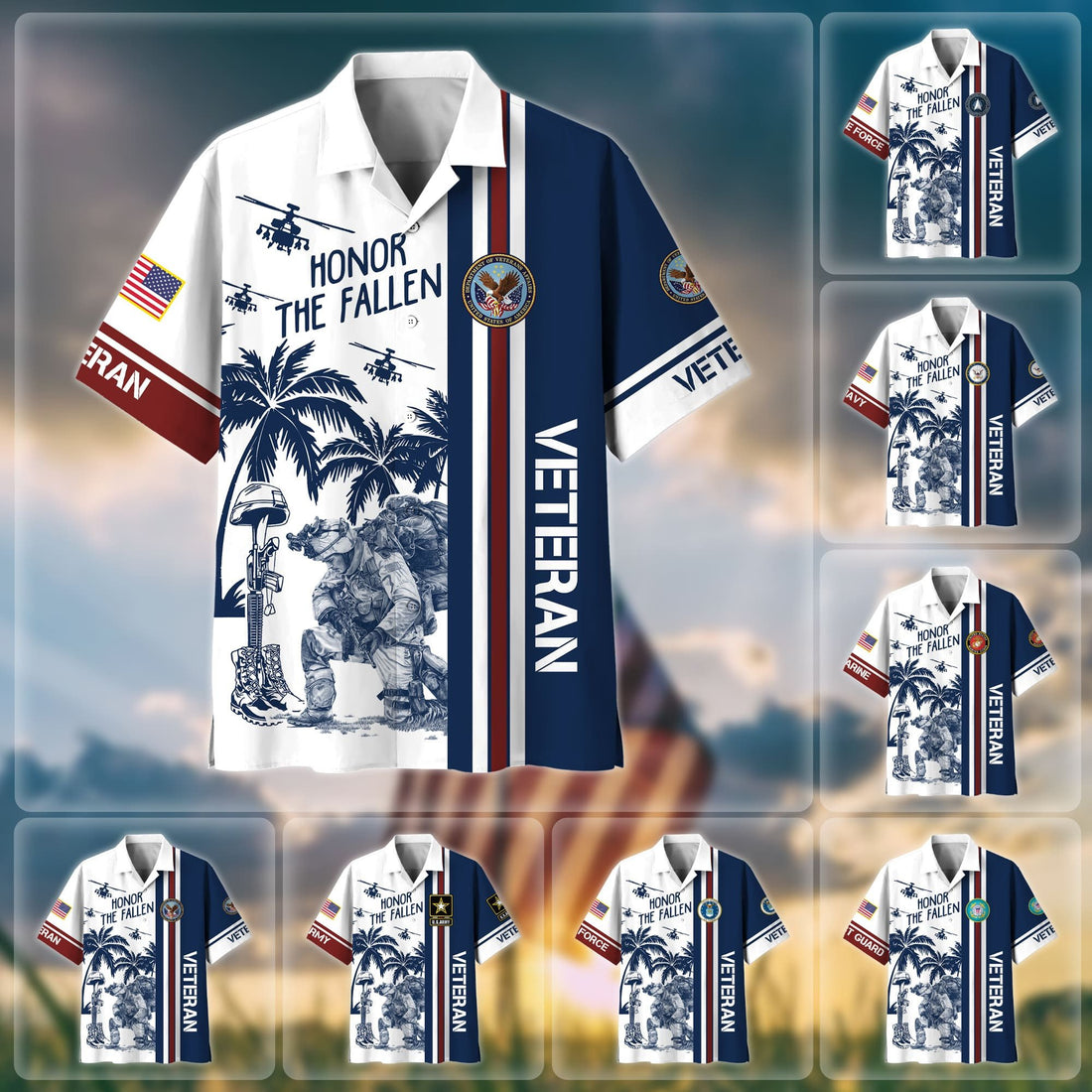 Premium Honor The Fallen US Veteran Hawaii Shirt NPVC280301