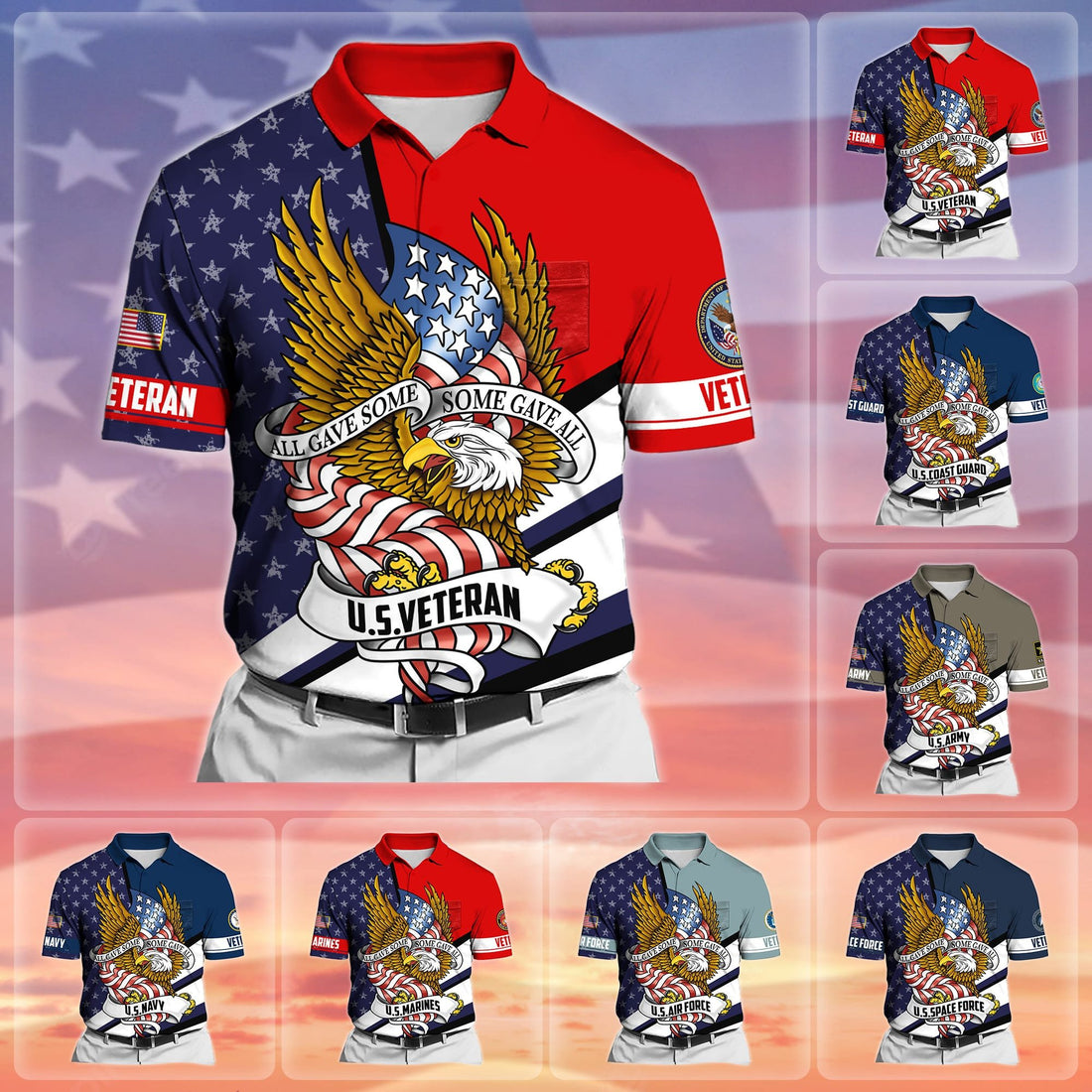 Premium All Gave Some Some Gave All US Veteran Polo Shirt With Pocket NPVC260405