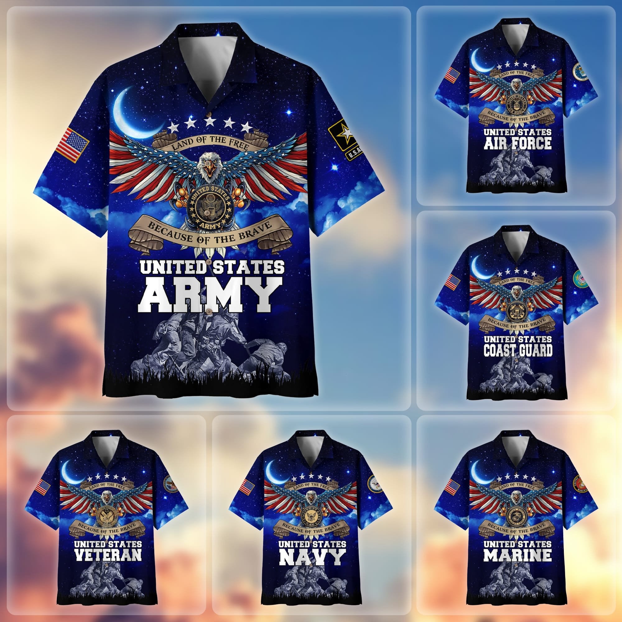Premium Land Of The Free US Veteran Hawaii Shirt NPVC200202