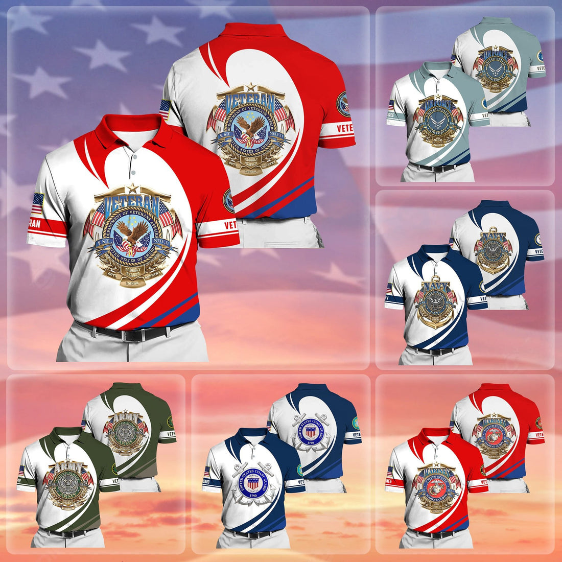 Premium Proudly Served US Veteran Polo Shirt NPVC250502