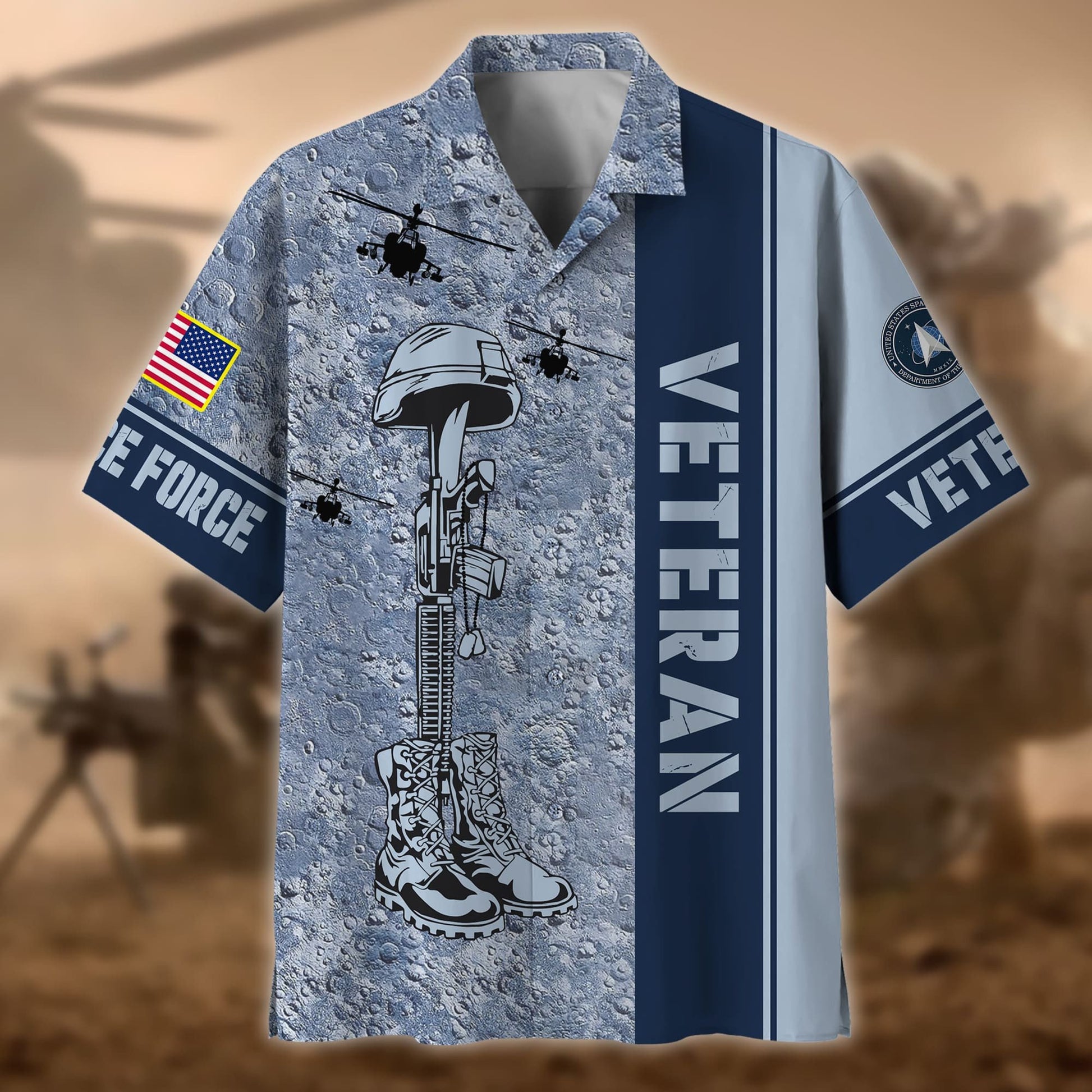 Premium Camo Soldiers Multiservice US Veteran Hawaii Shirt NPVC080601