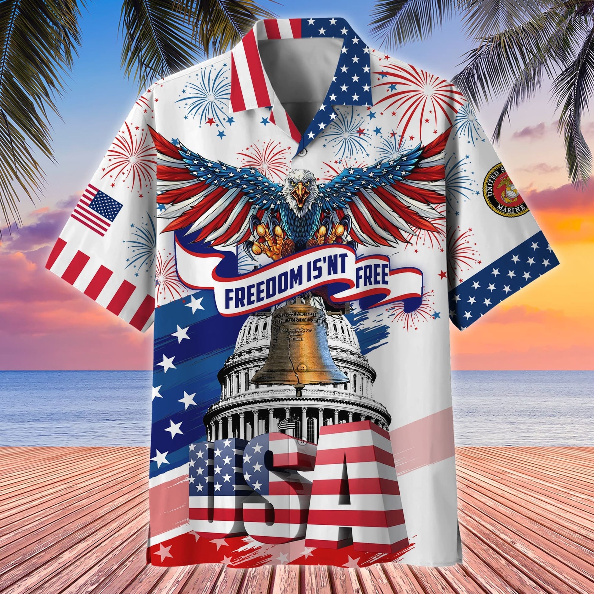 Premium Freedom Is Not Free US Veteran Hawaii Shirt NPVC010602