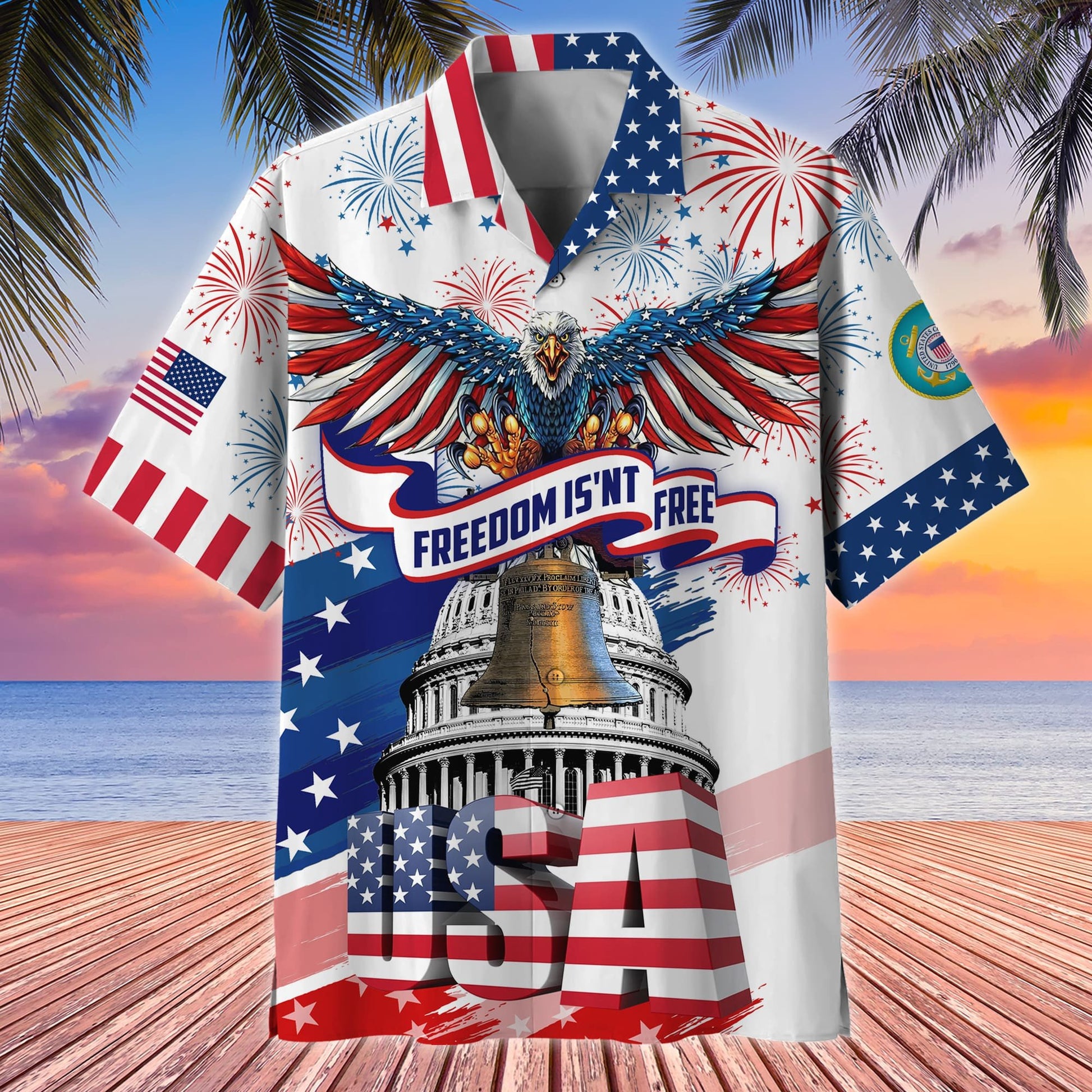 Premium Freedom Is Not Free US Veteran Hawaii Shirt NPVC010602