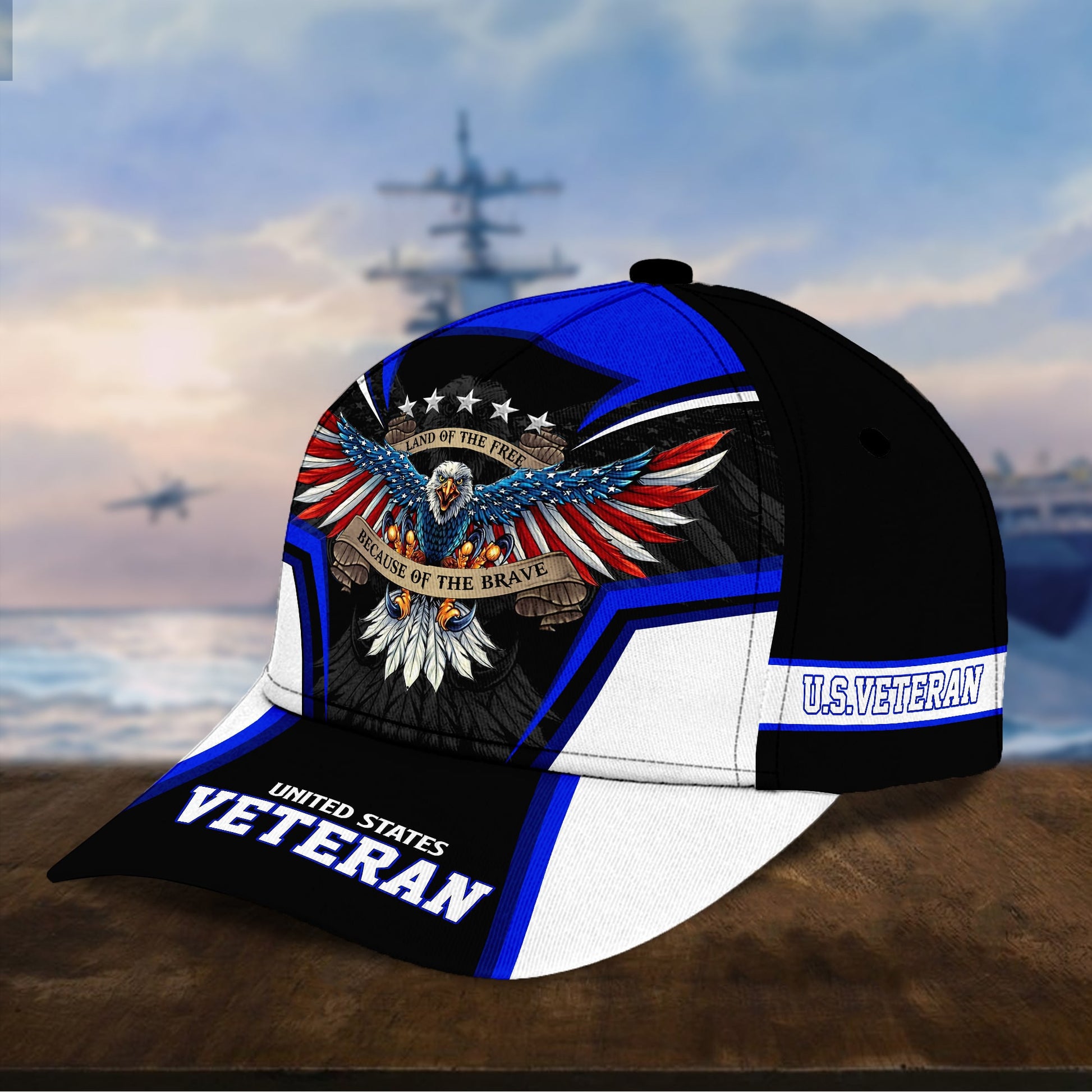 Premium Land Of The Free U.S. Veteran 3D Cap NPVC110701