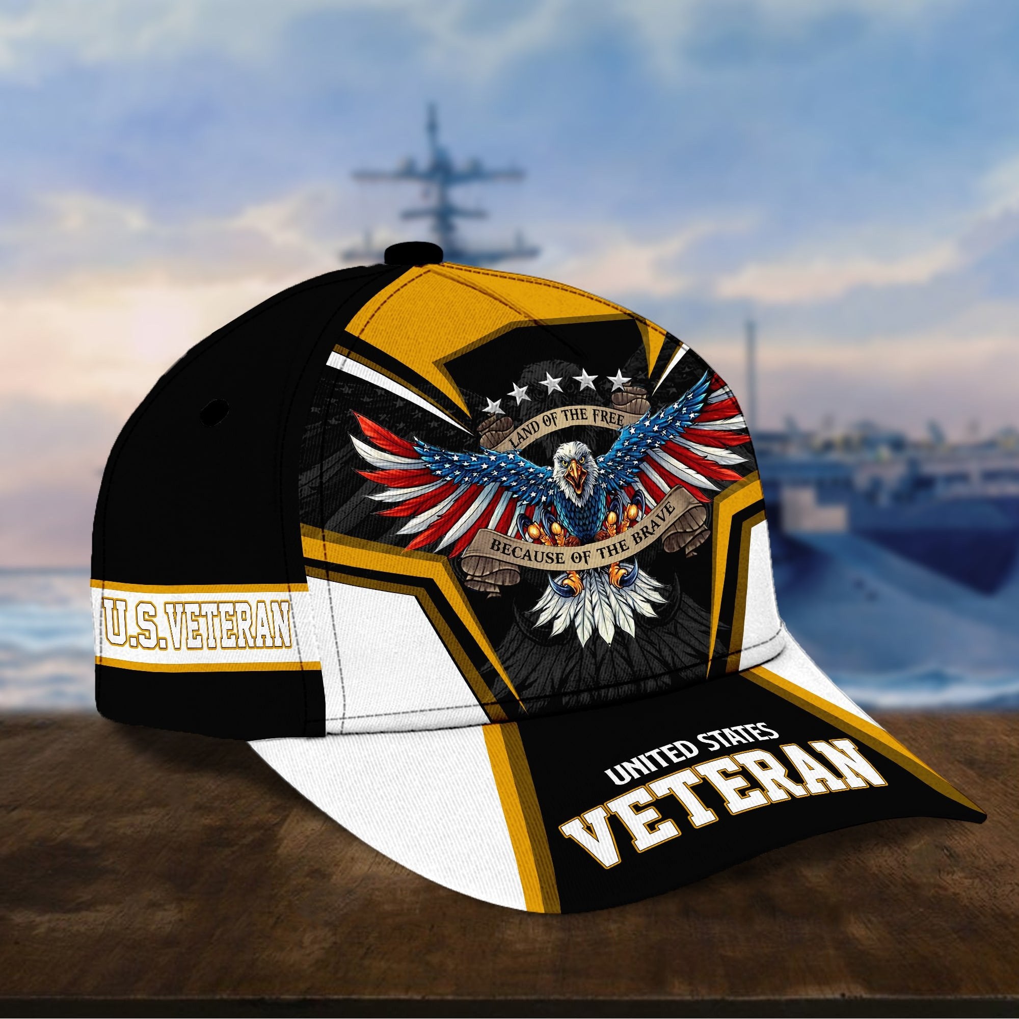 Premium Land Of The Free U.S. Veteran 3D Cap NPVC110701