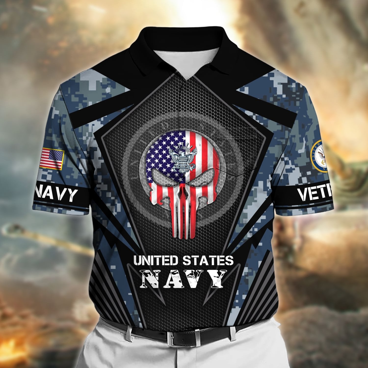 Premium Honoring All Who Served US Veteran Polo Shirt With Pocket NPVC050501