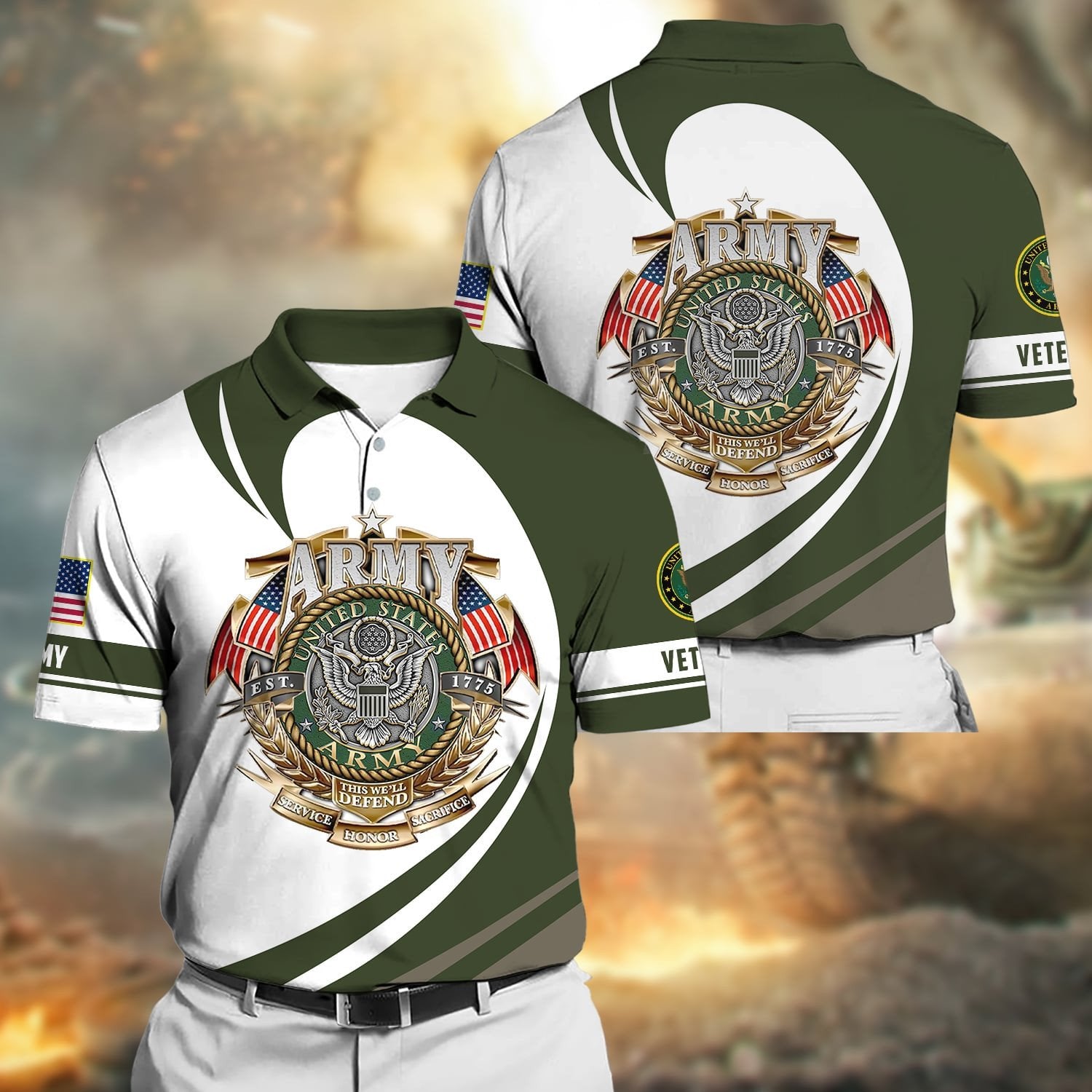 Premium Proudly Served US Veteran Polo Shirt NPVC250502