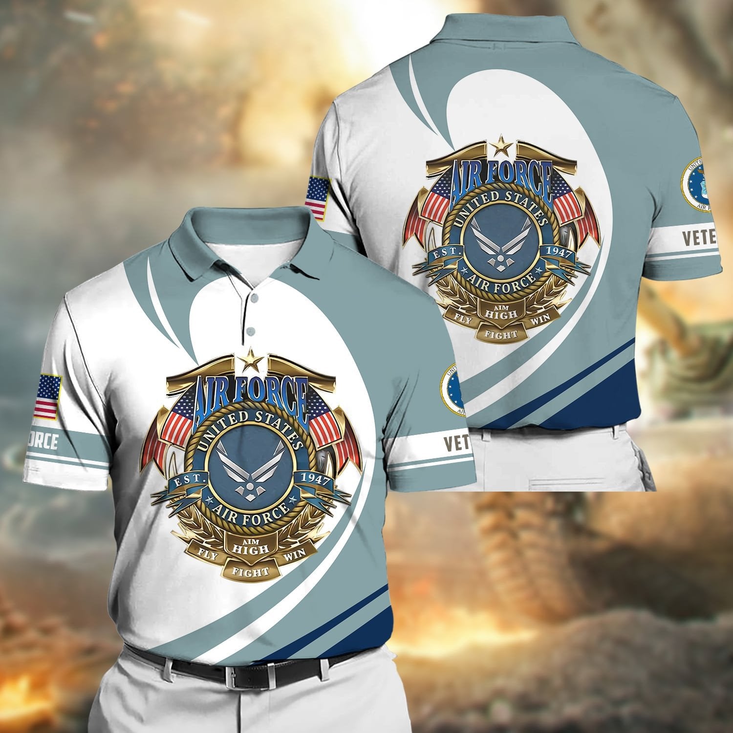 Premium Proudly Served US Veteran Polo Shirt NPVC250502